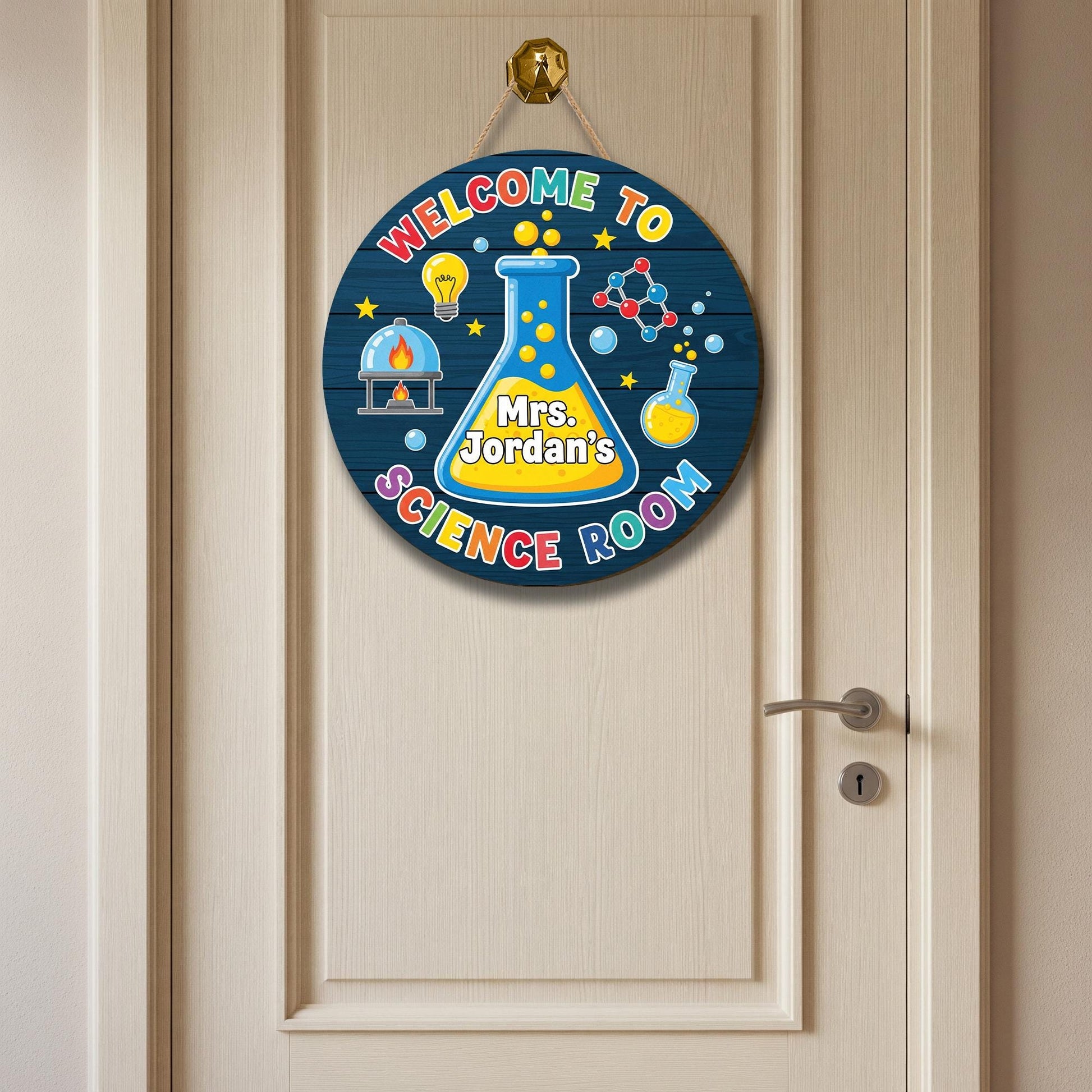 Personalized Science Classroom Door Sign, Custom Teacher Name Lab Decor, STEM Welcome Sign, Back to School Teacher Gift, Back To School Sign