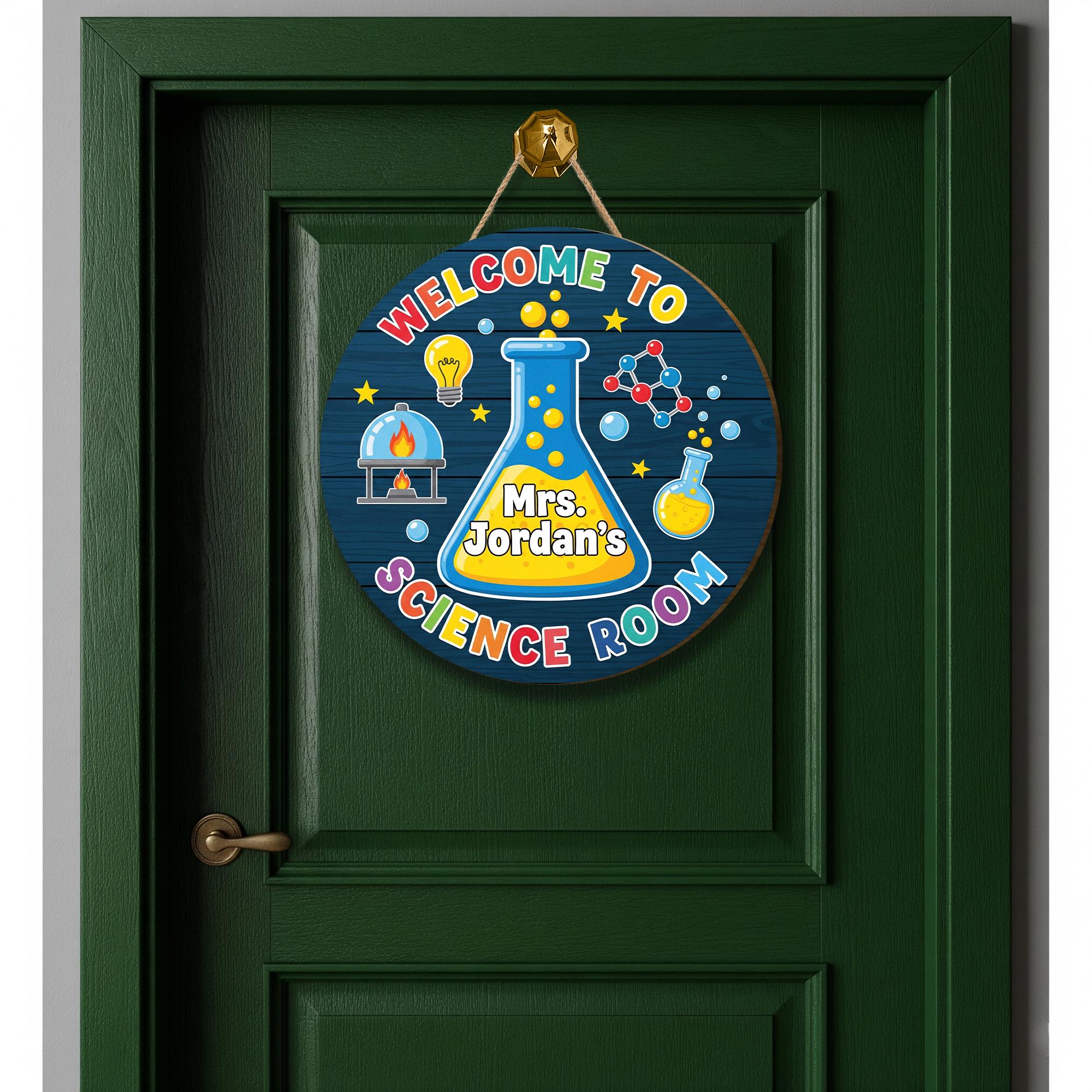 Personalized Science Classroom Door Sign, Custom Teacher Name Lab Decor, STEM Welcome Sign, Back to School Teacher Gift, Back To School Sign
