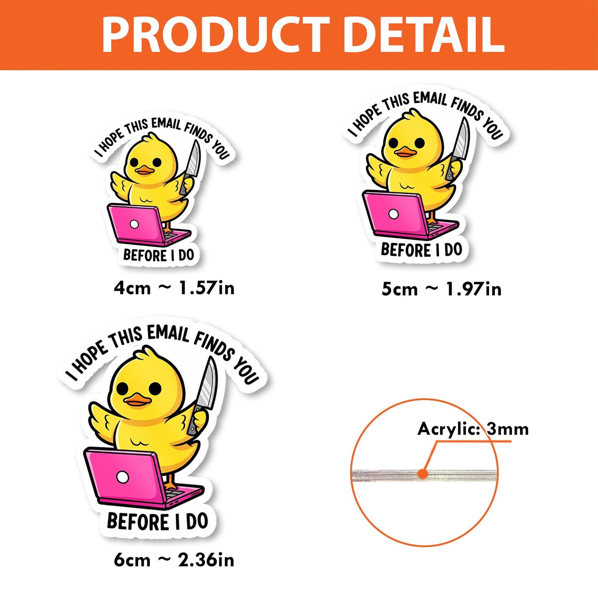 Funny Office Badge Reel | Duck Email Quote ID Holder | Work Humor Lanyard Clip | Sarcastic Office Gift | Cute Retractable Badge Tag