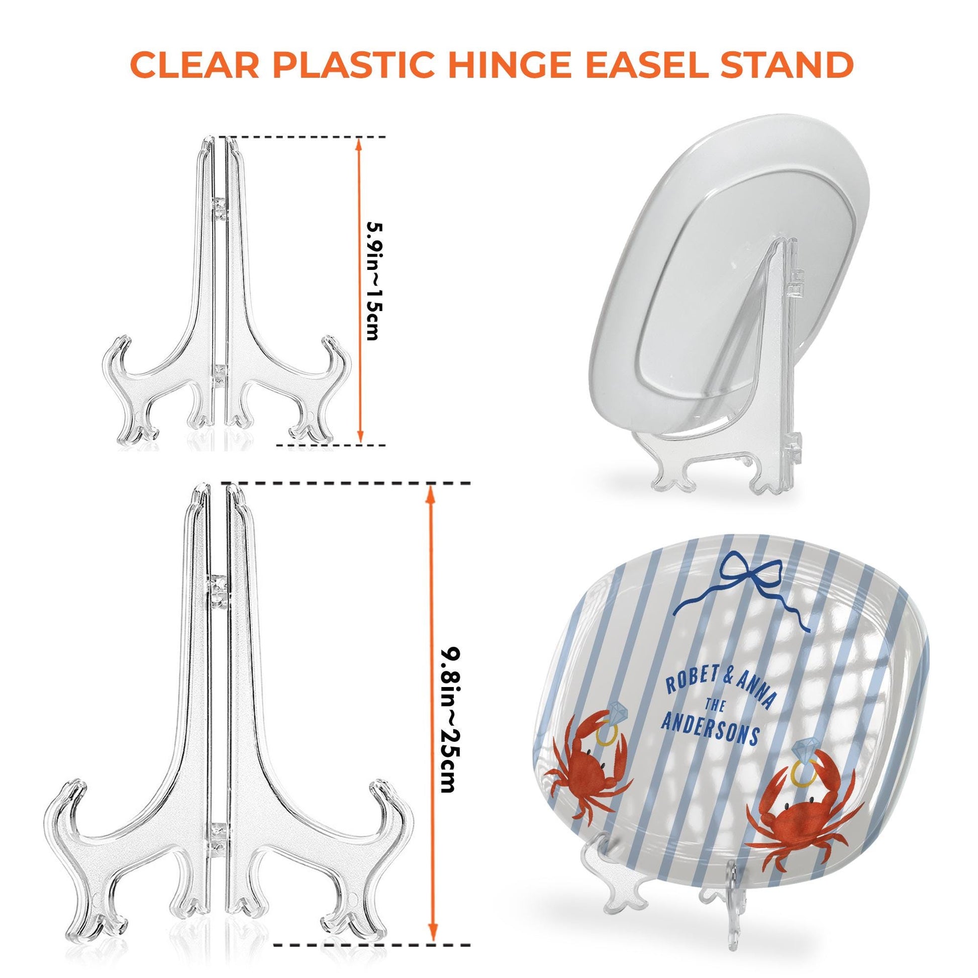 Custom Beach Engagement Platter – Personalized Crab Couple Plate – Nautical Wedding Gift – Coastal Bridal Shower Decor – Decor only