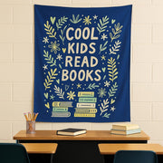 Cool Kids Read Books Tapestry | Motivational Classroom Wall Art | Children’s Reading Corner Decor | Inspirational Teacher Gift