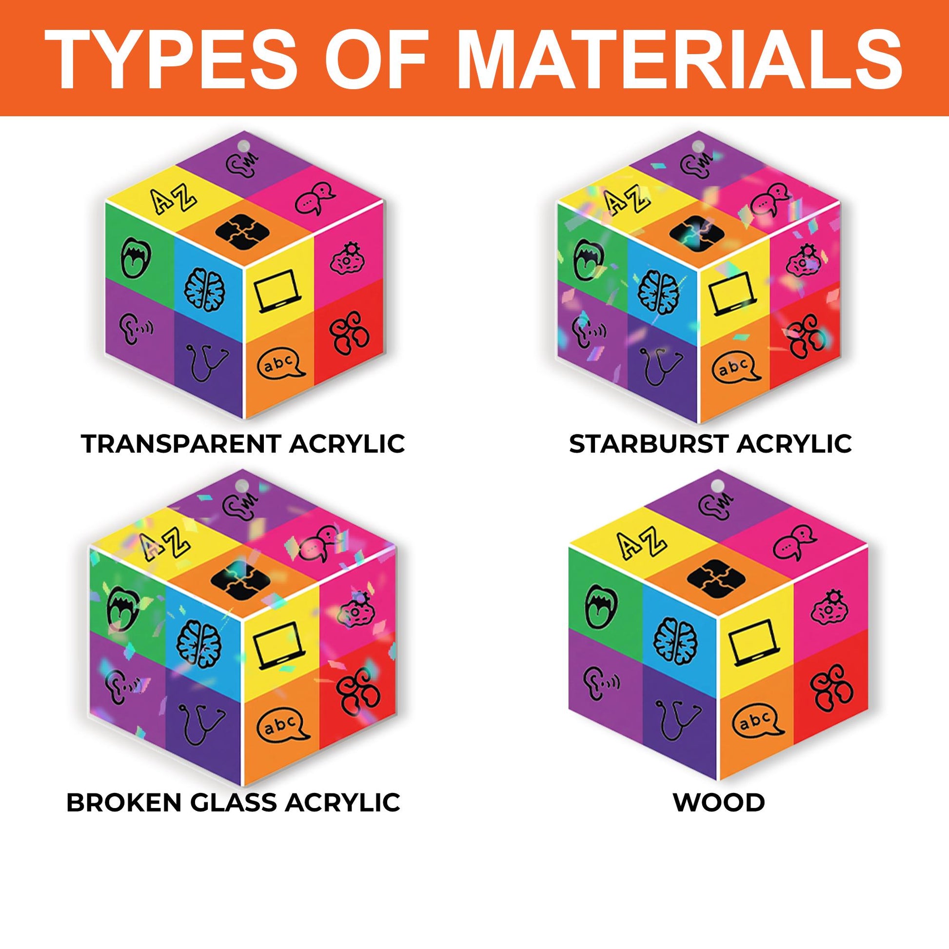 Colorful Speech Therapy Earrings – SLP Cube Design Gift for Speech Pathologists, Language Teachers, Fun Education Jewelry for Women