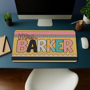 Custom Teacher Name Mouse Pad – Personalized Desk Mat for Classroom – Cute Colorful Teacher Gift – Back to School Office Decor