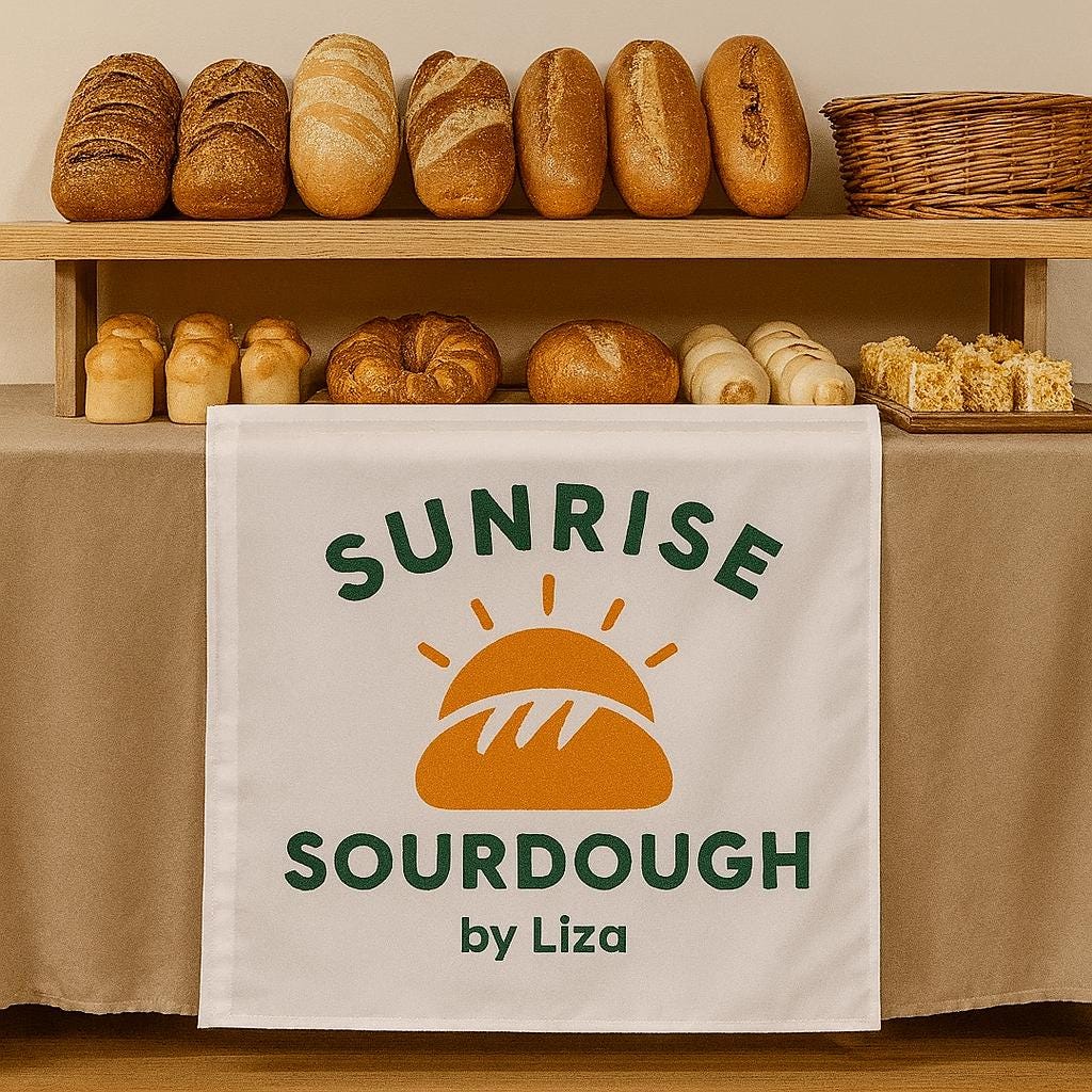 Custom Business Table Sign – Personalized Vendor Banner for Markets, Craft Fairs, Trade Shows & Small Business Branding