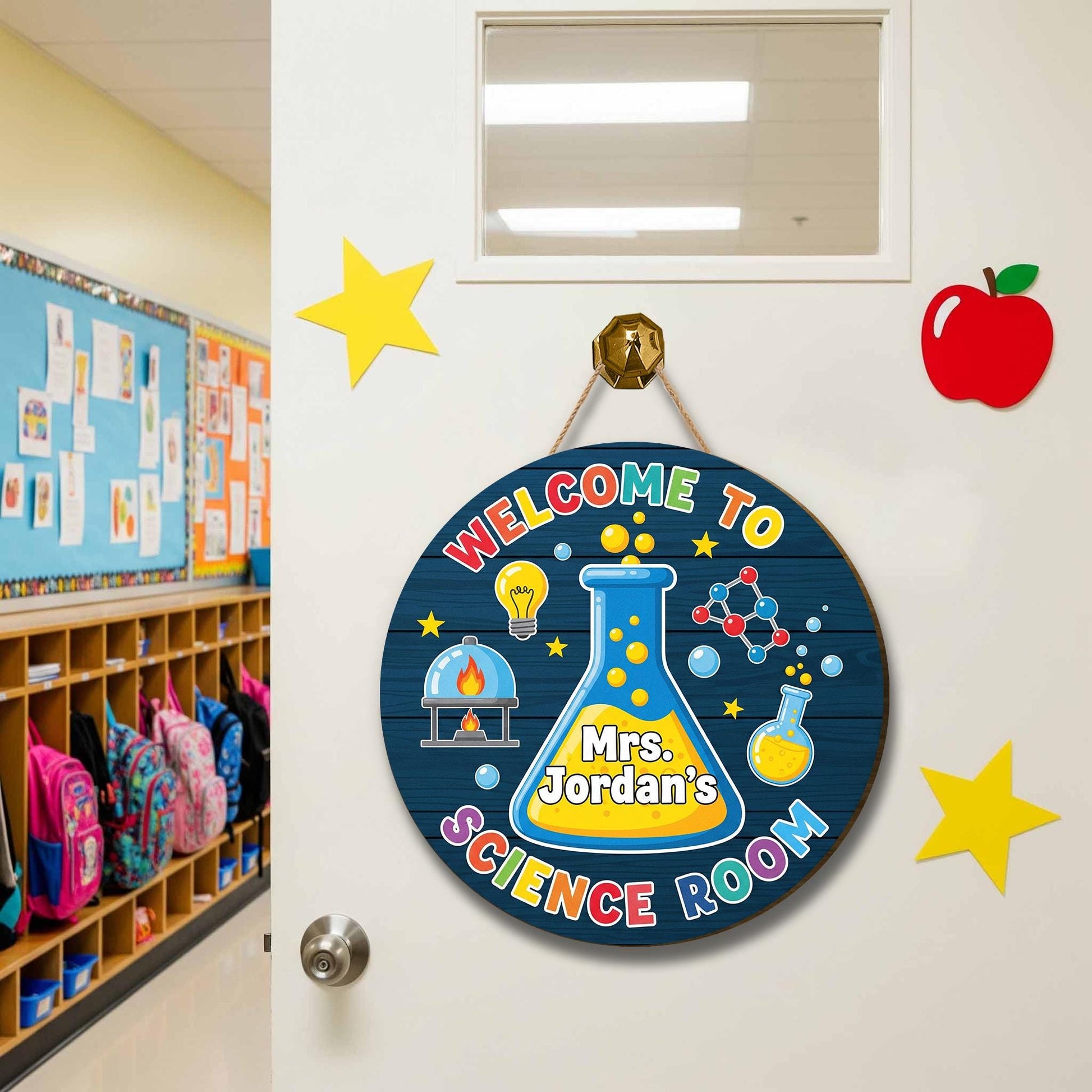 Personalized Science Classroom Door Sign, Custom Teacher Name Lab Decor, STEM Welcome Sign, Back to School Teacher Gift, Back To School Sign