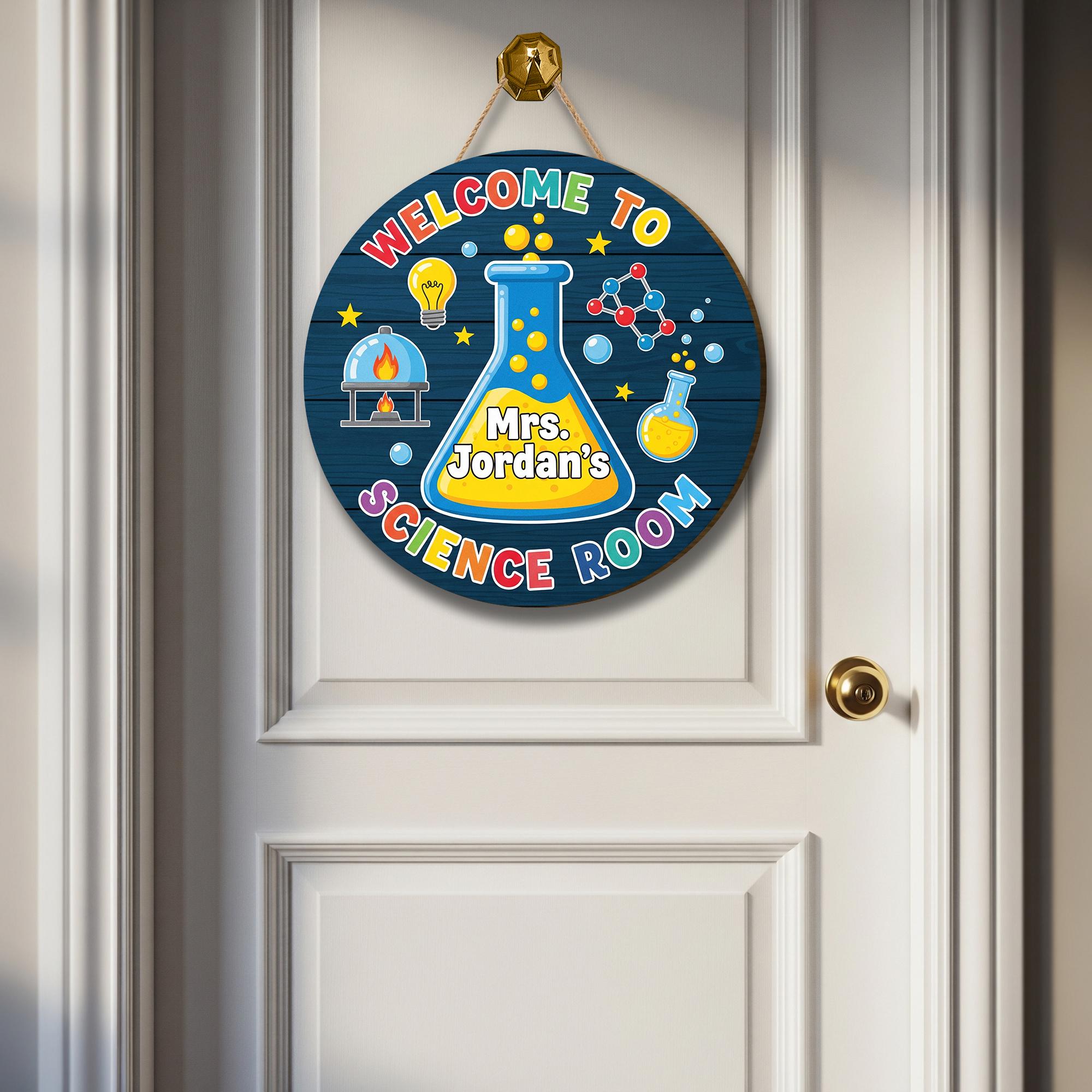 Personalized Science Classroom Door Sign, Custom Teacher Name Lab Decor, STEM Welcome Sign, Back to School Teacher Gift, Back To School Sign
