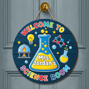 Personalized Science Classroom Door Sign, Custom Teacher Name Lab Decor, STEM Welcome Sign, Back to School Teacher Gift, Back To School Sign