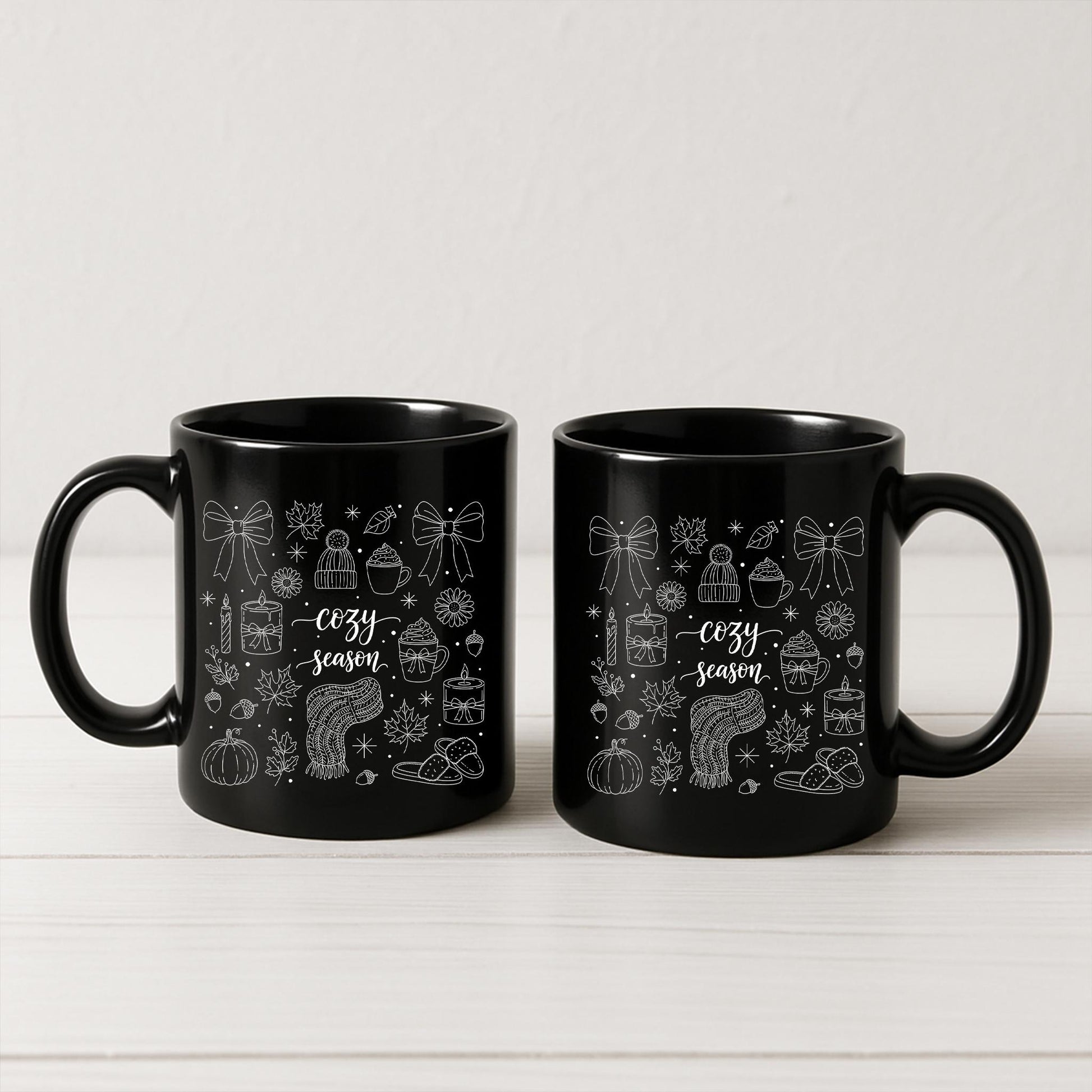 Cozy Season Mug – Fall and Winter Coffee Cup, Cute Holiday Gift, Autumn Pumpkin Hot Chocolate Tea Mug, Seasonal Cozy Kitchen Decor