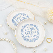 Custom Chinoiserie Jewelry Tray, Personalized Ring Dish decor, Wedding Gift for Couple, Monogram Dish, Bridal Shower Keepsake