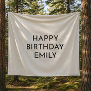 Custom Birthday Backdrop Tapestry – Personalized Name Party Banner for Outdoor or Indoor Celebration Decor