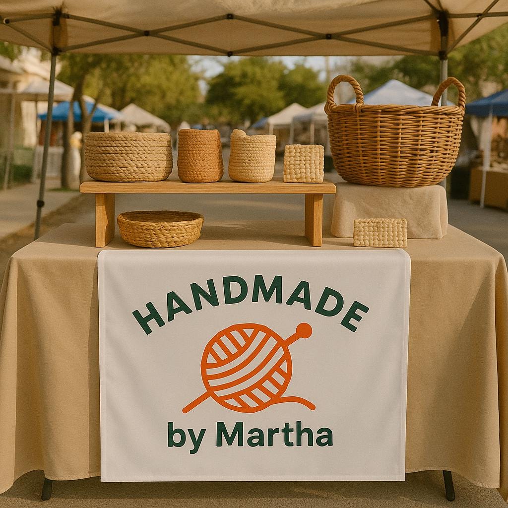 Custom Business Table Sign – Personalized Vendor Banner for Markets, Craft Fairs, Trade Shows & Small Business Branding