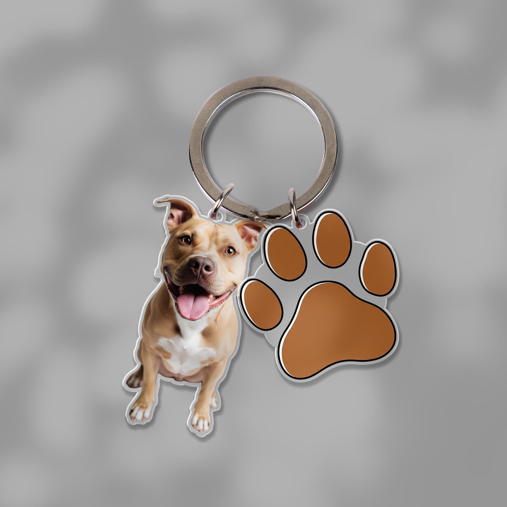 Custom Dog Photo Keychain: Personalized Pet Charm Keyring, Dog Mom Gift