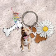 Custom Dog Photo Keychain: Personalized Pet Charm Keyring, Dog Mom Gift