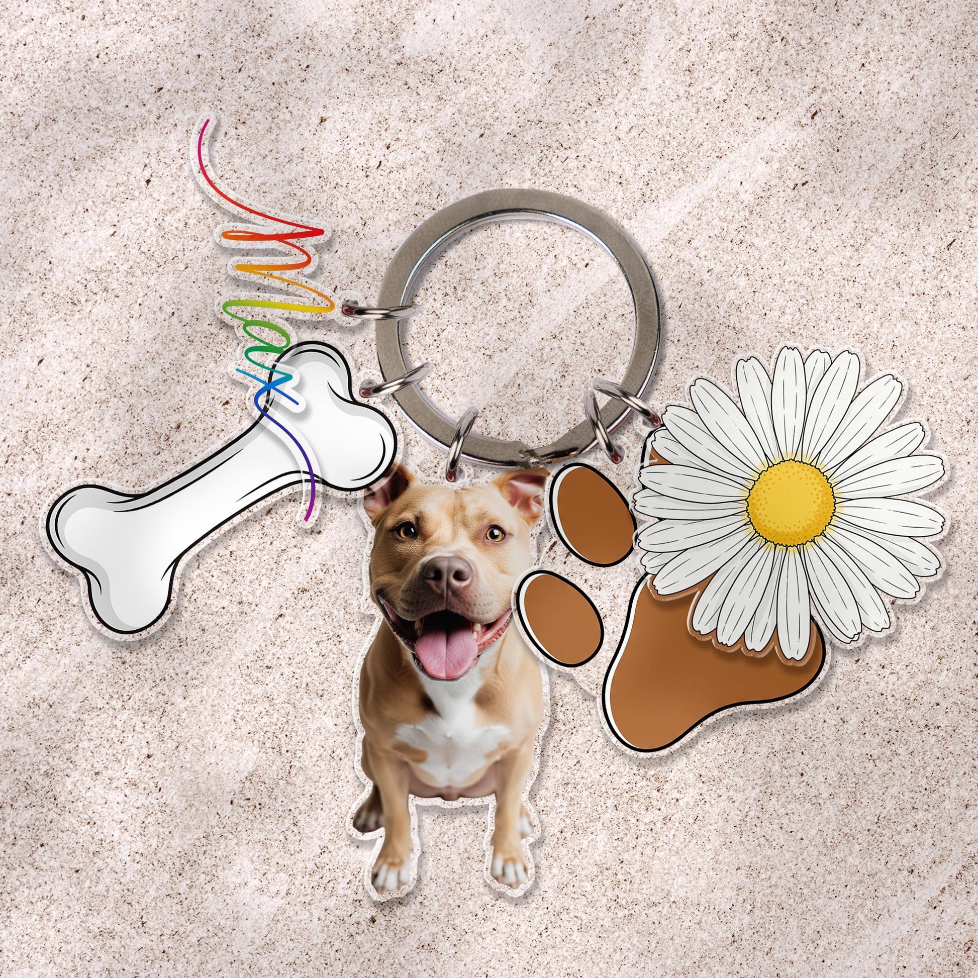 Custom Dog Photo Keychain: Personalized Pet Charm Keyring, Dog Mom Gift