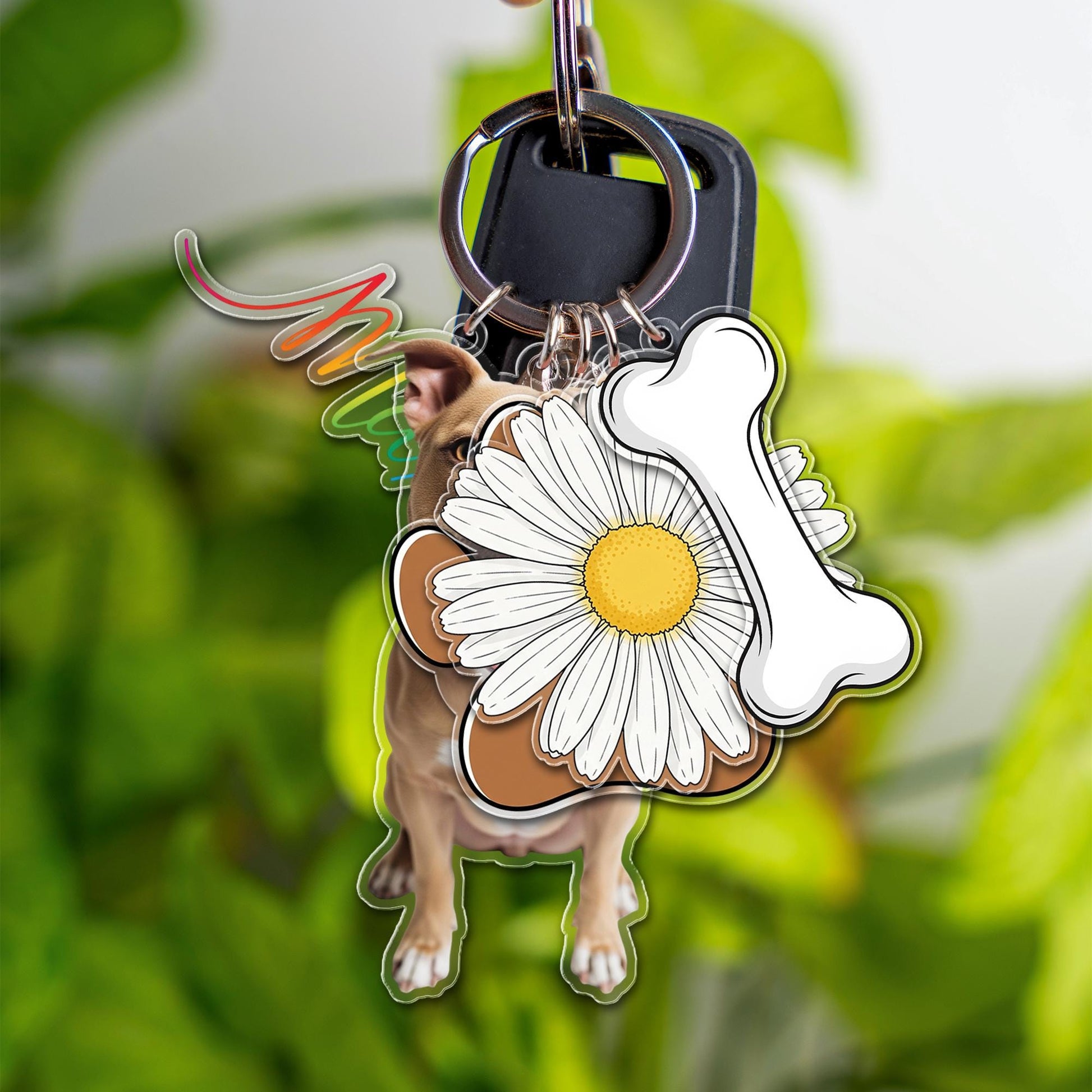 Custom Dog Photo Keychain: Personalized Pet Charm Keyring, Dog Mom Gift