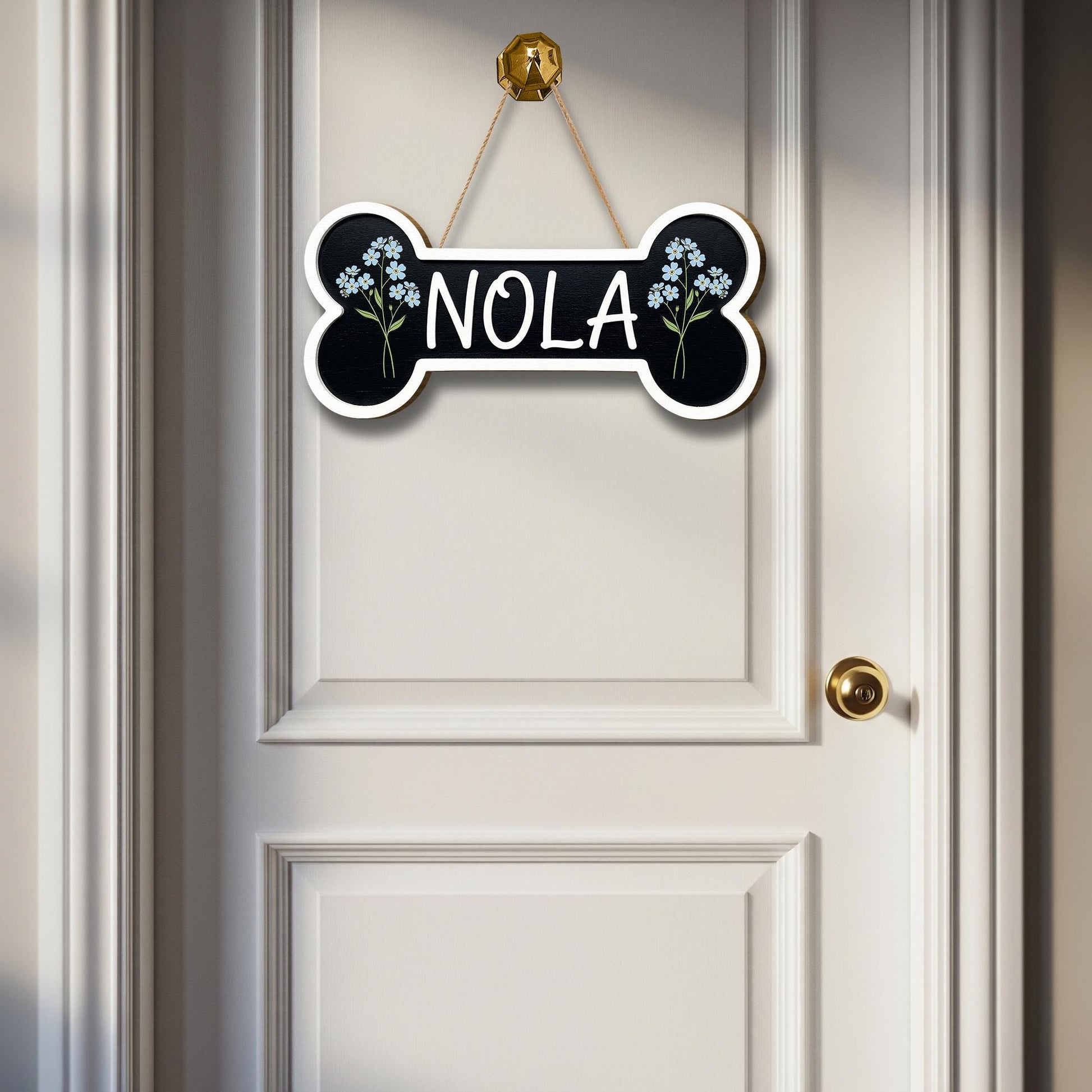 Custom Dog Bone Sign: Personalized Pet Name Plaque, Rustic Home Decor