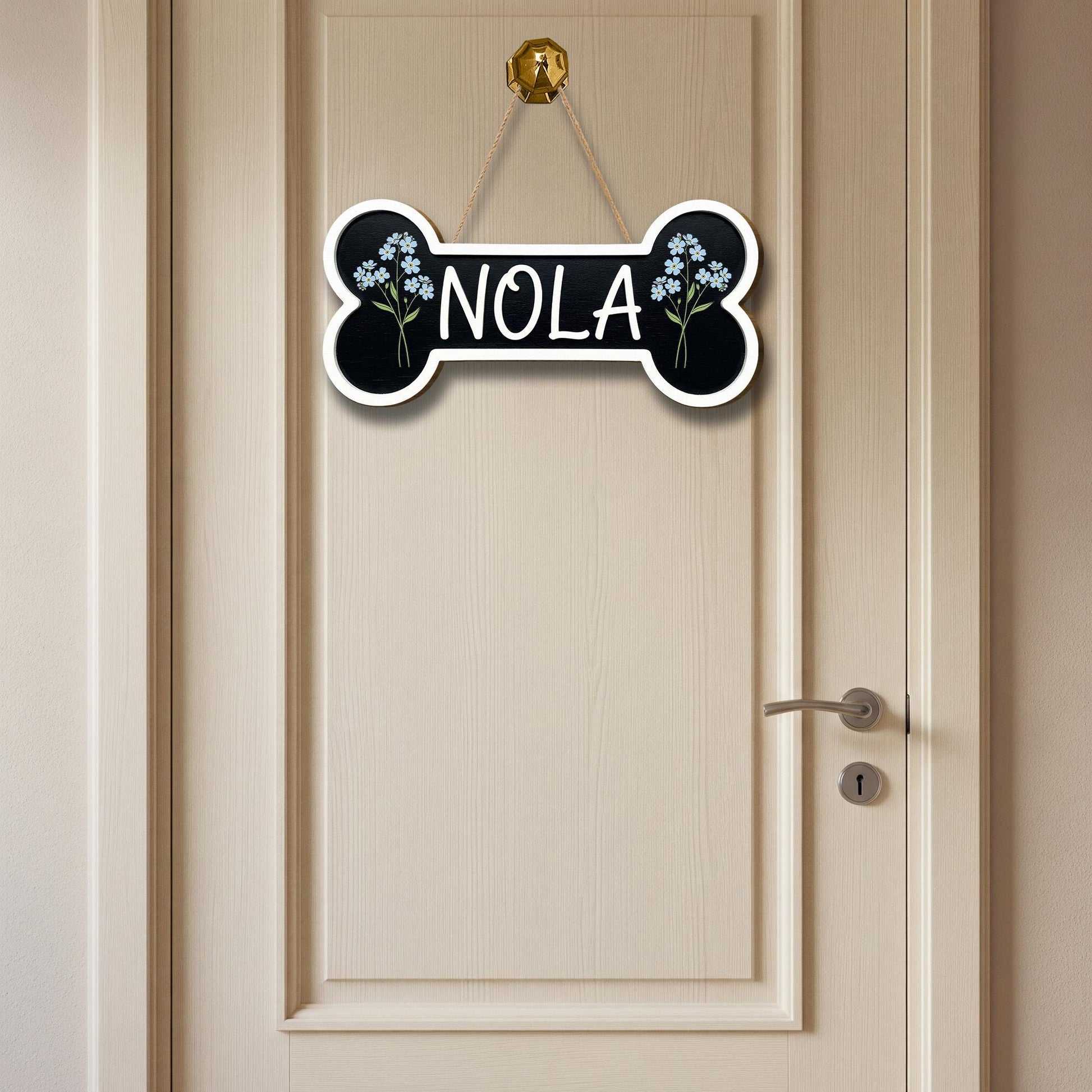 Custom Dog Bone Sign: Personalized Pet Name Plaque, Rustic Home Decor