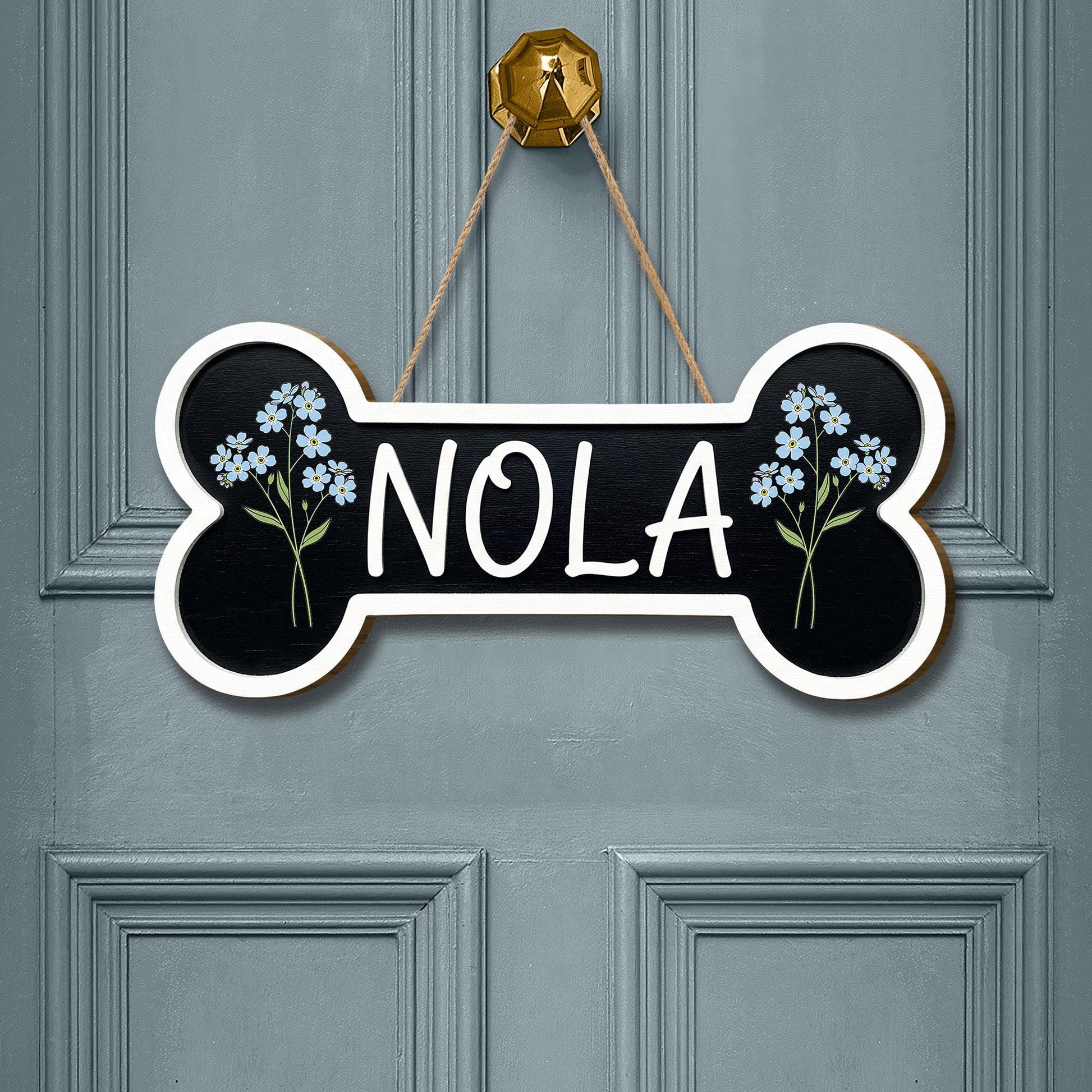 Custom Dog Bone Sign: Personalized Pet Name Plaque, Rustic Home Decor