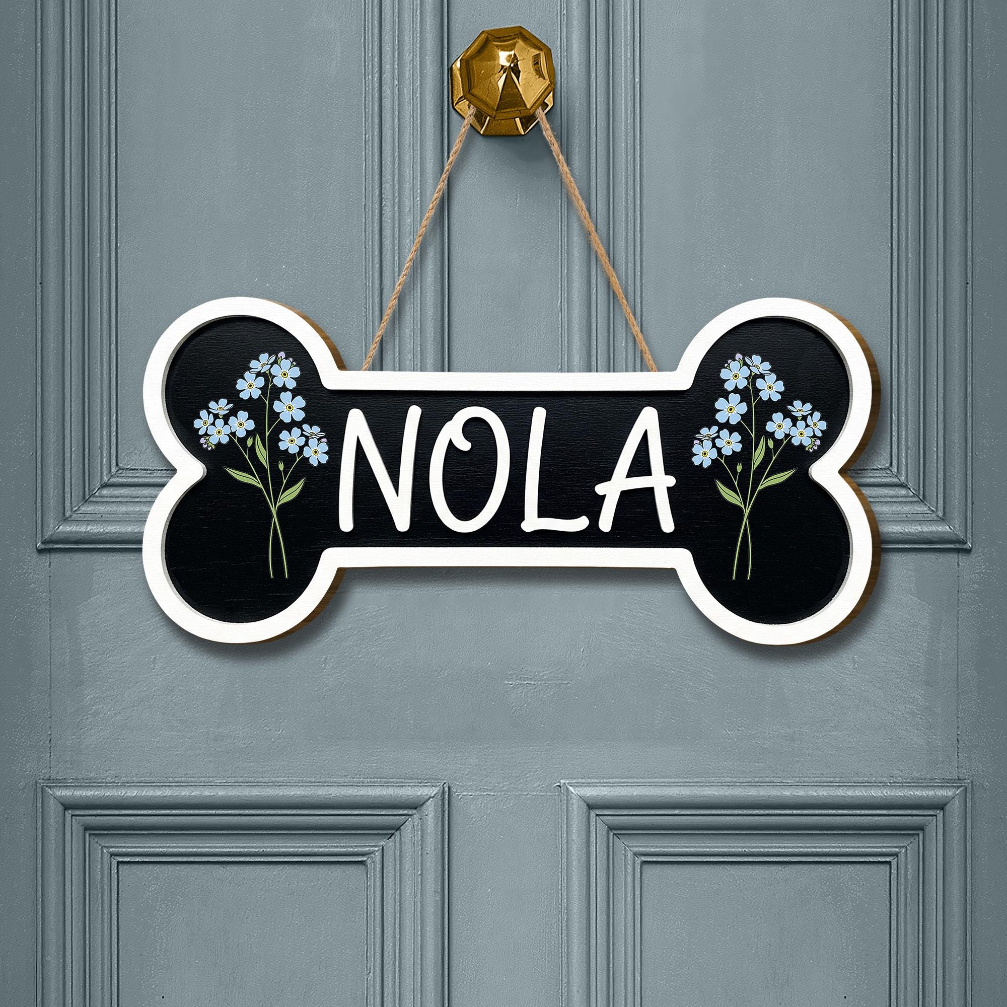 Custom Dog Bone Sign: Personalized Pet Name Plaque, Rustic Home Decor