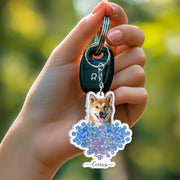 Custom Dog Portrait Keychain: Acrylic Pet Memorial Key Ring