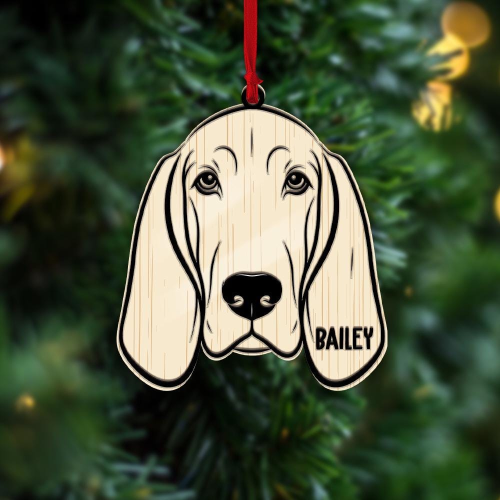 Custom Dog Portrait Ornament: Personalized Pet Memorial Gift