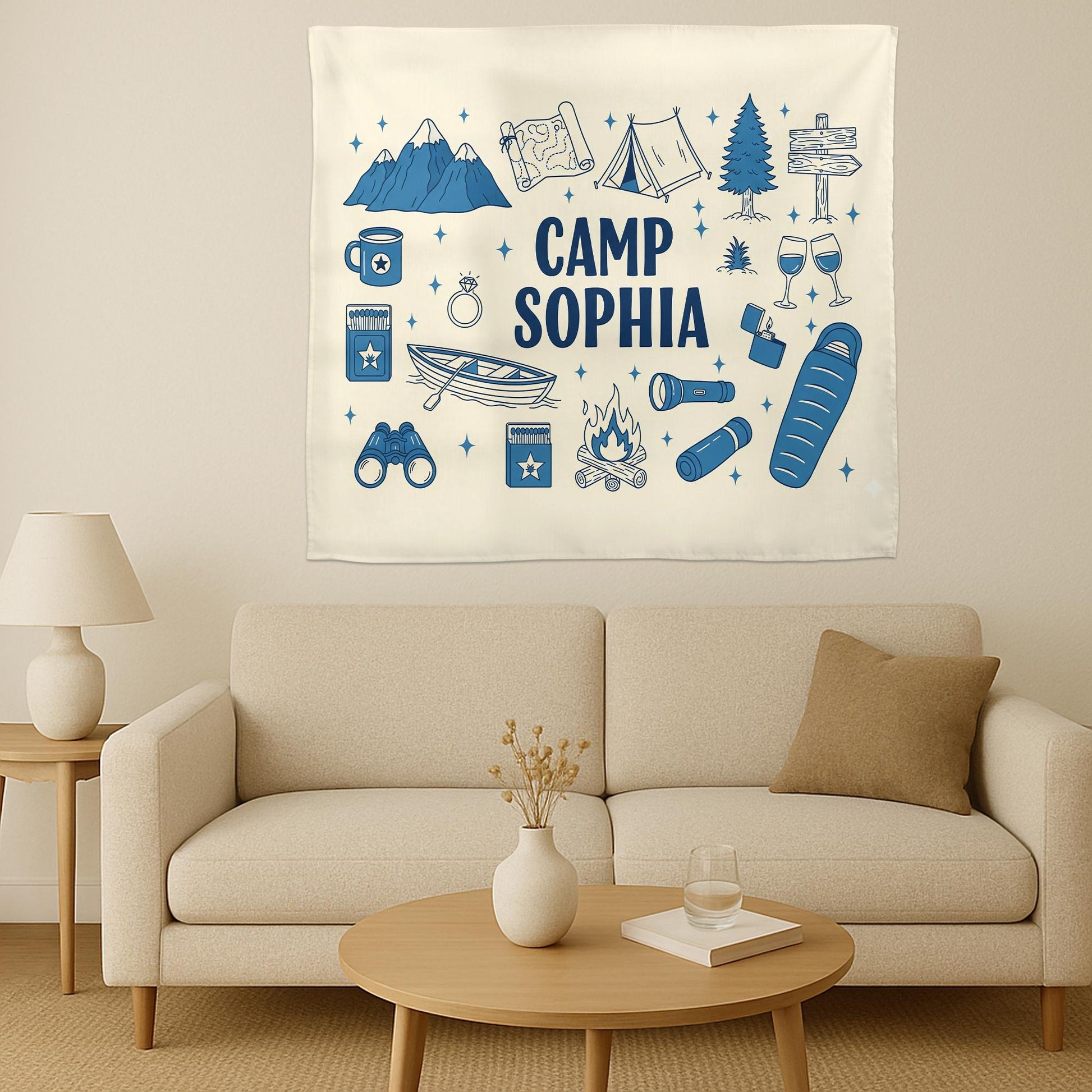 Custom Camp Bachelorette Tapestry: Last Trail Before the Veil Hen Party Backdrop