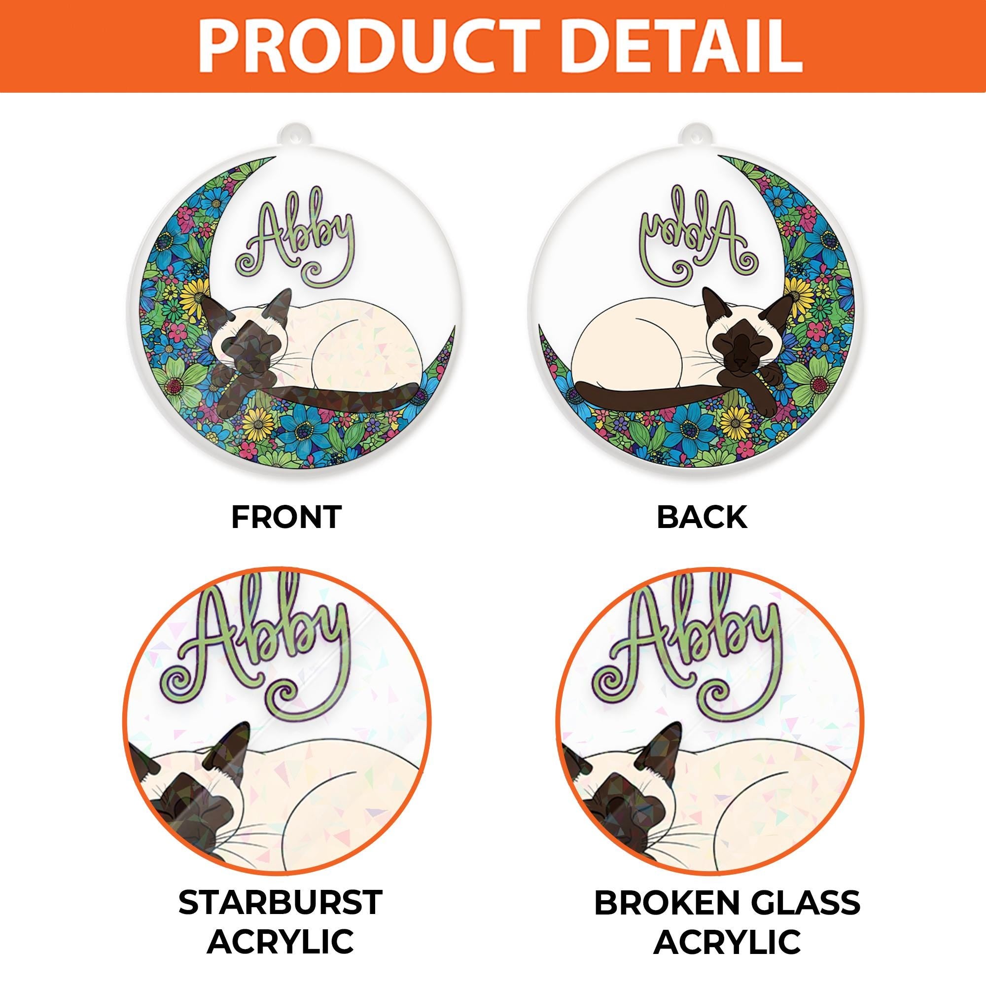 Personalized Siamese Cat Keychain: Custom Name Pet Keyring