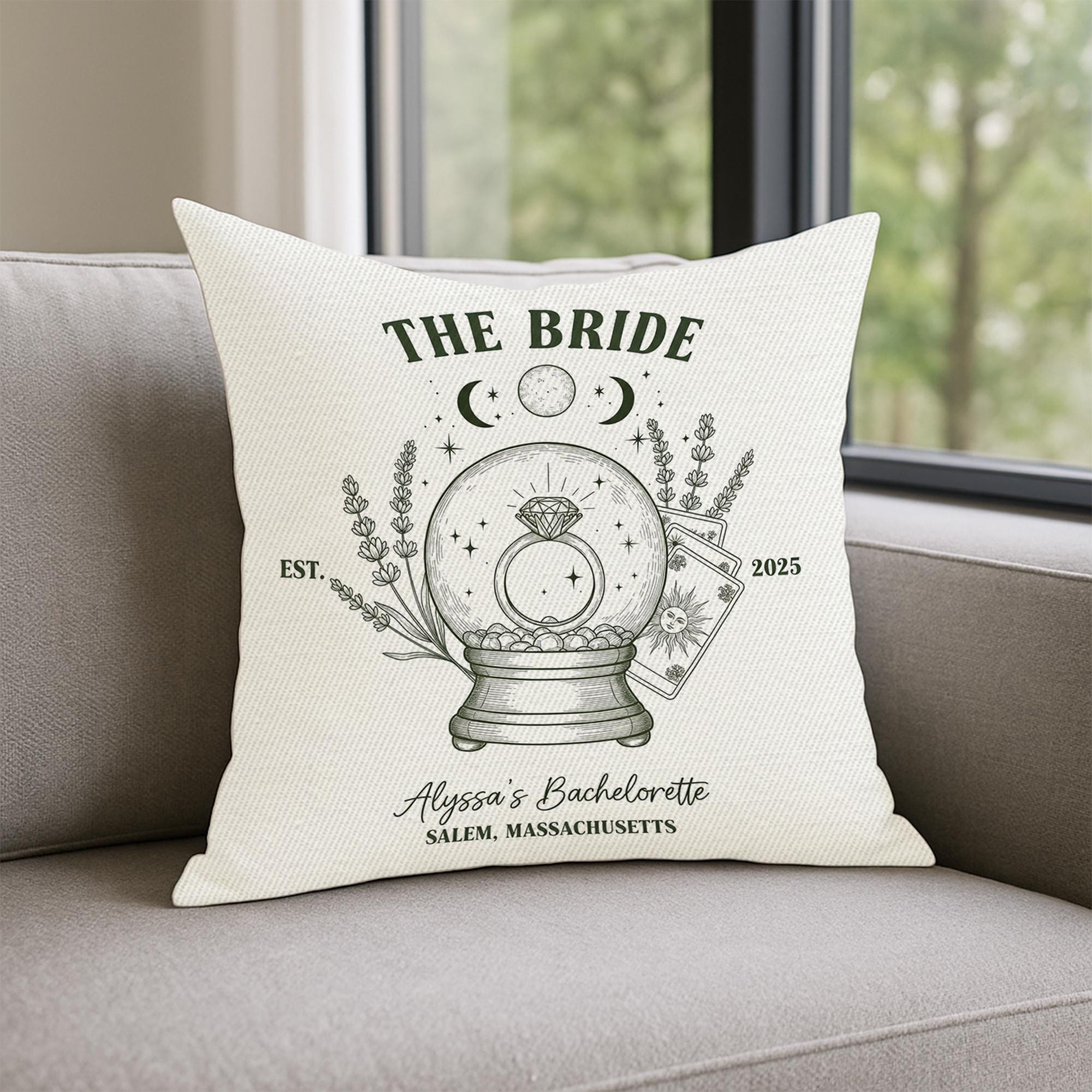 Custom Bride Pillow Cover: Personalized Bachelorette Party Decor