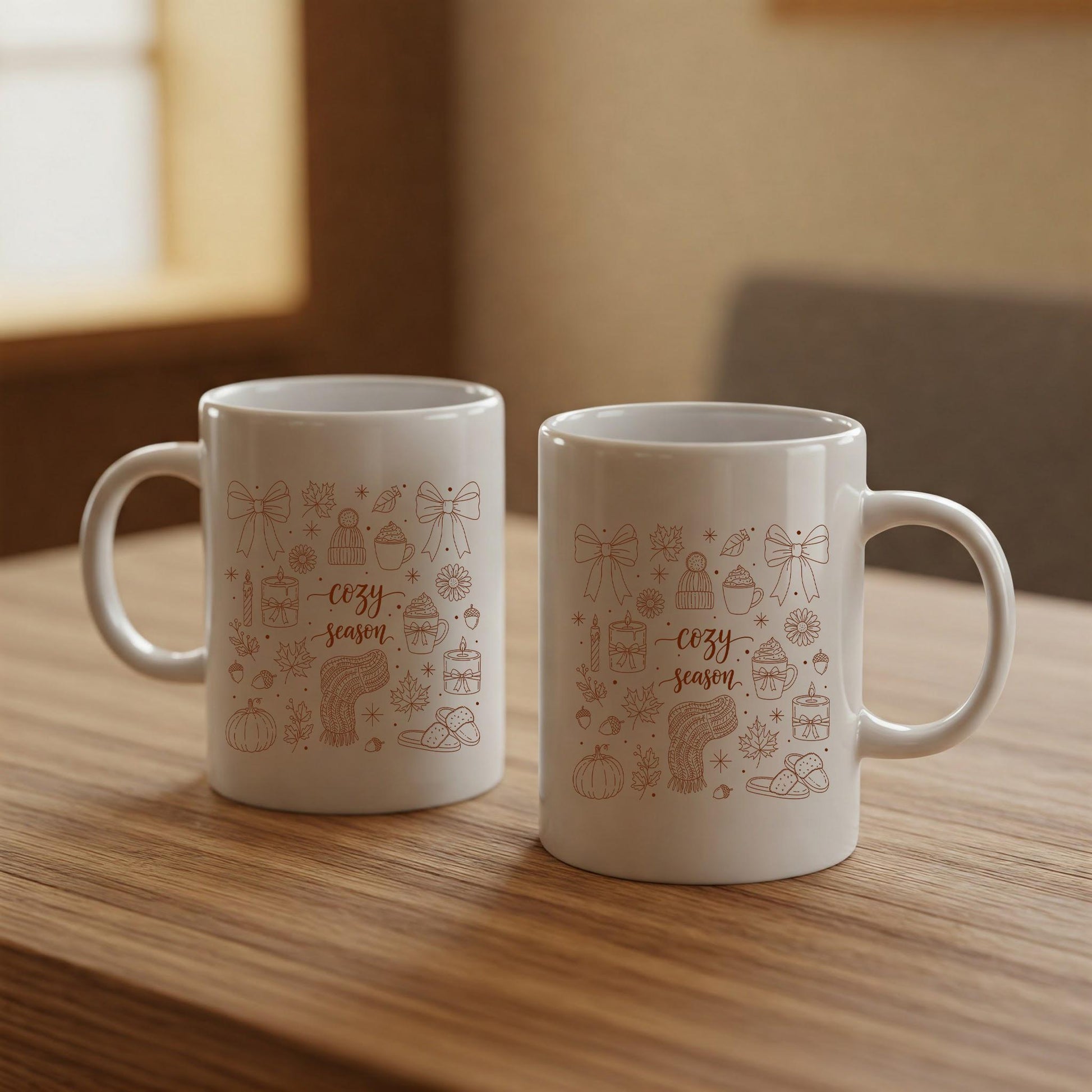 Cozy Season Mug – Fall and Winter Coffee Cup, Cute Holiday Gift, Autumn Pumpkin Hot Chocolate Tea Mug, Seasonal Cozy Kitchen Decor