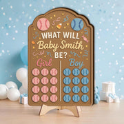 Gender Reveal Guessing Game Board: Personalized Baby Shower Baseball Party Decoration
