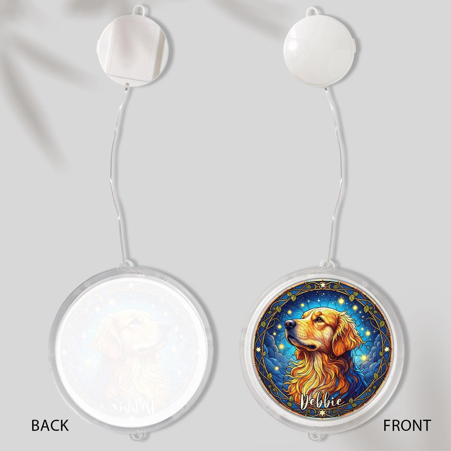 Custom Dog LED Hanging Light – Personalized Pet Portrait Ornament with Name, Glowing Dog Lover Gift, Unique Pet Memorial Decor, Pet Lover