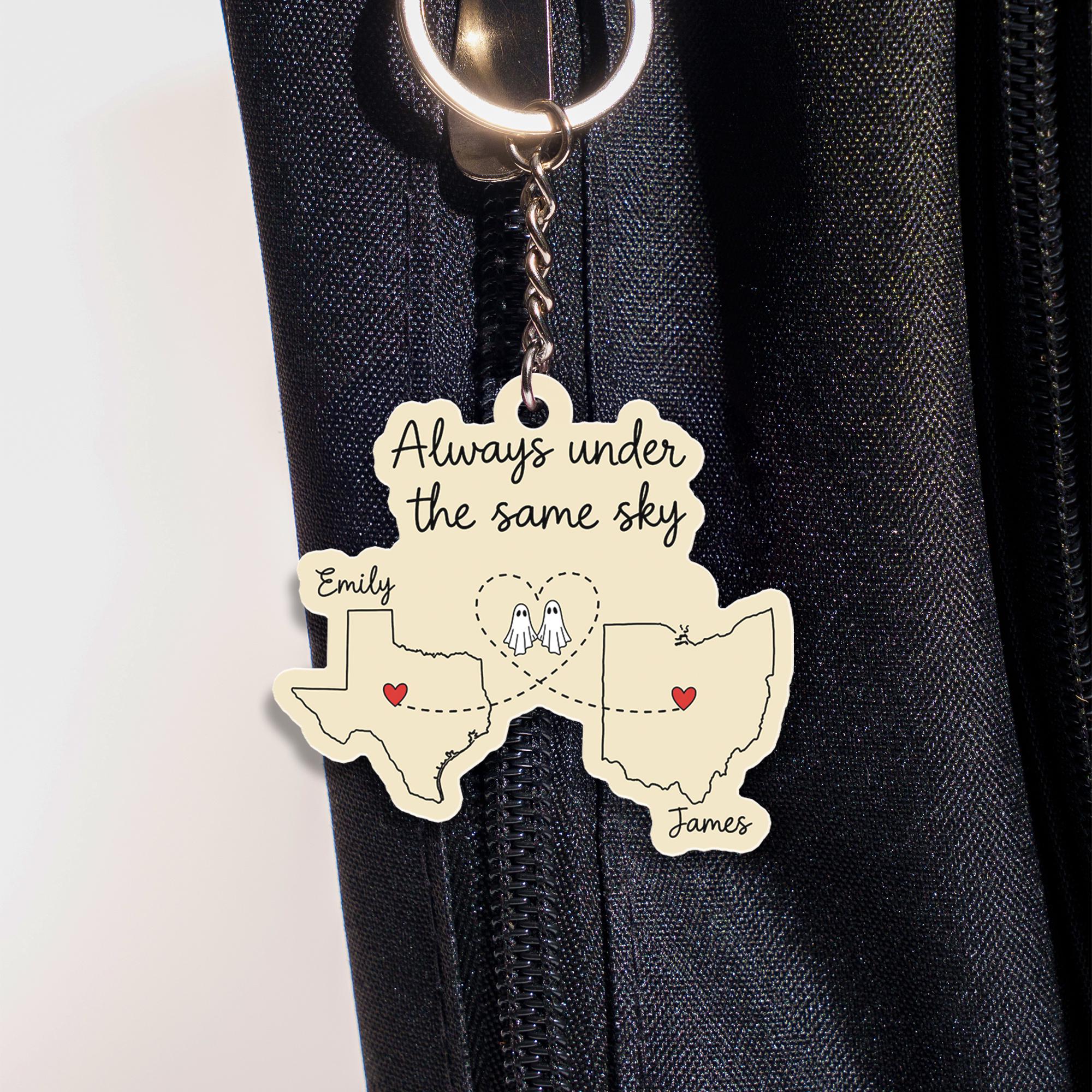 Personalized State Map Keychain: Long Distance Relationship Gift