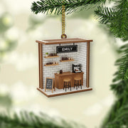 Personalized Coffee Shop Ornament: Custom Barista Gift