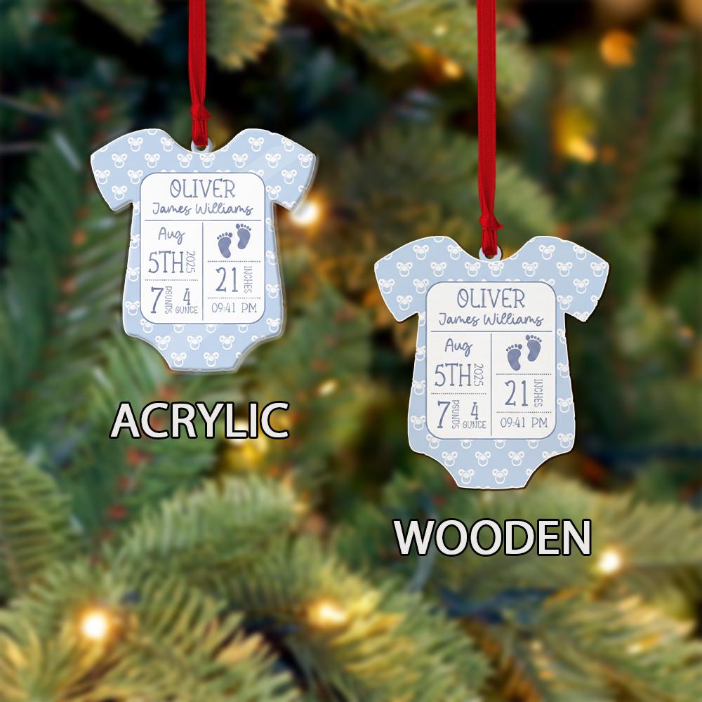Personalized Baby Birth Stats Ornament: Custom Onesie Christmas Keepsake