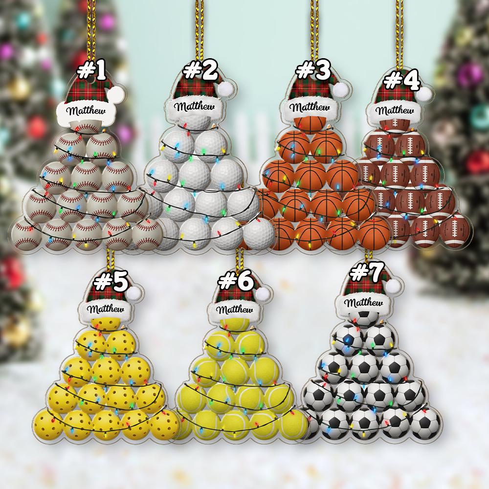 Personalized Sports Ball Christmas Ornament: Custom Kid's Tree Decoration