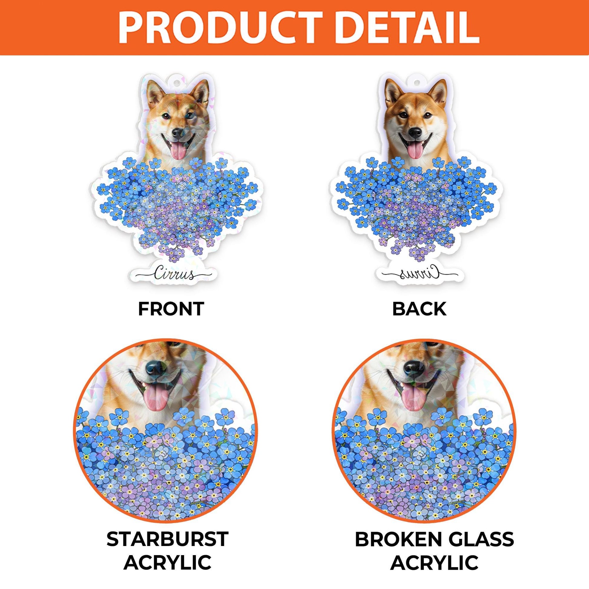 Custom Dog Portrait Keychain: Acrylic Pet Memorial Key Ring