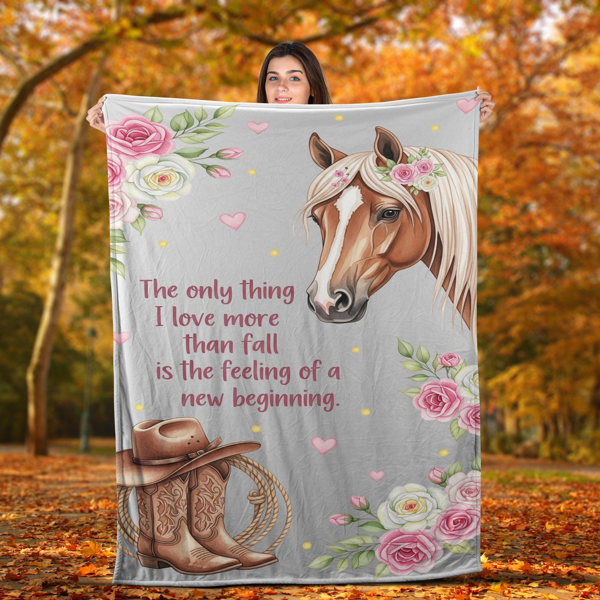 Cowgirl Boots & Horse Blanket: Western Fall Throw, Farmhouse Decor
