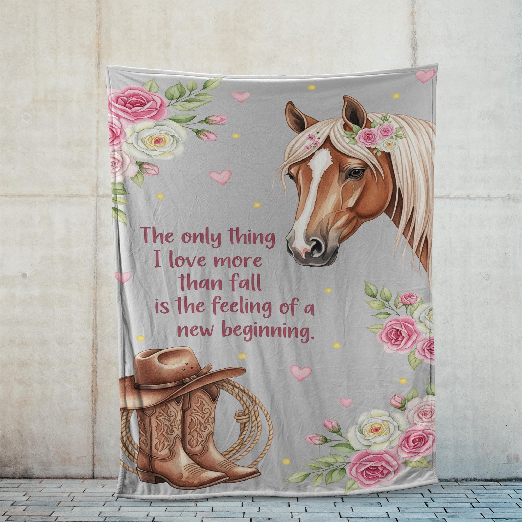 Cowgirl Boots & Horse Blanket: Western Fall Throw, Farmhouse Decor