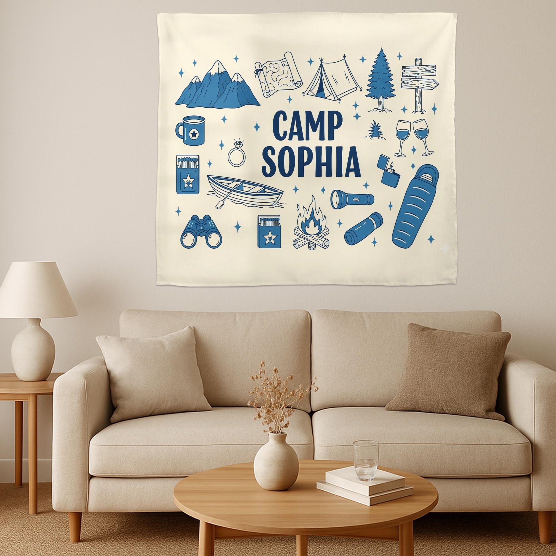 Custom Camp Bachelorette Tapestry: Last Trail Before the Veil Hen Party Backdrop