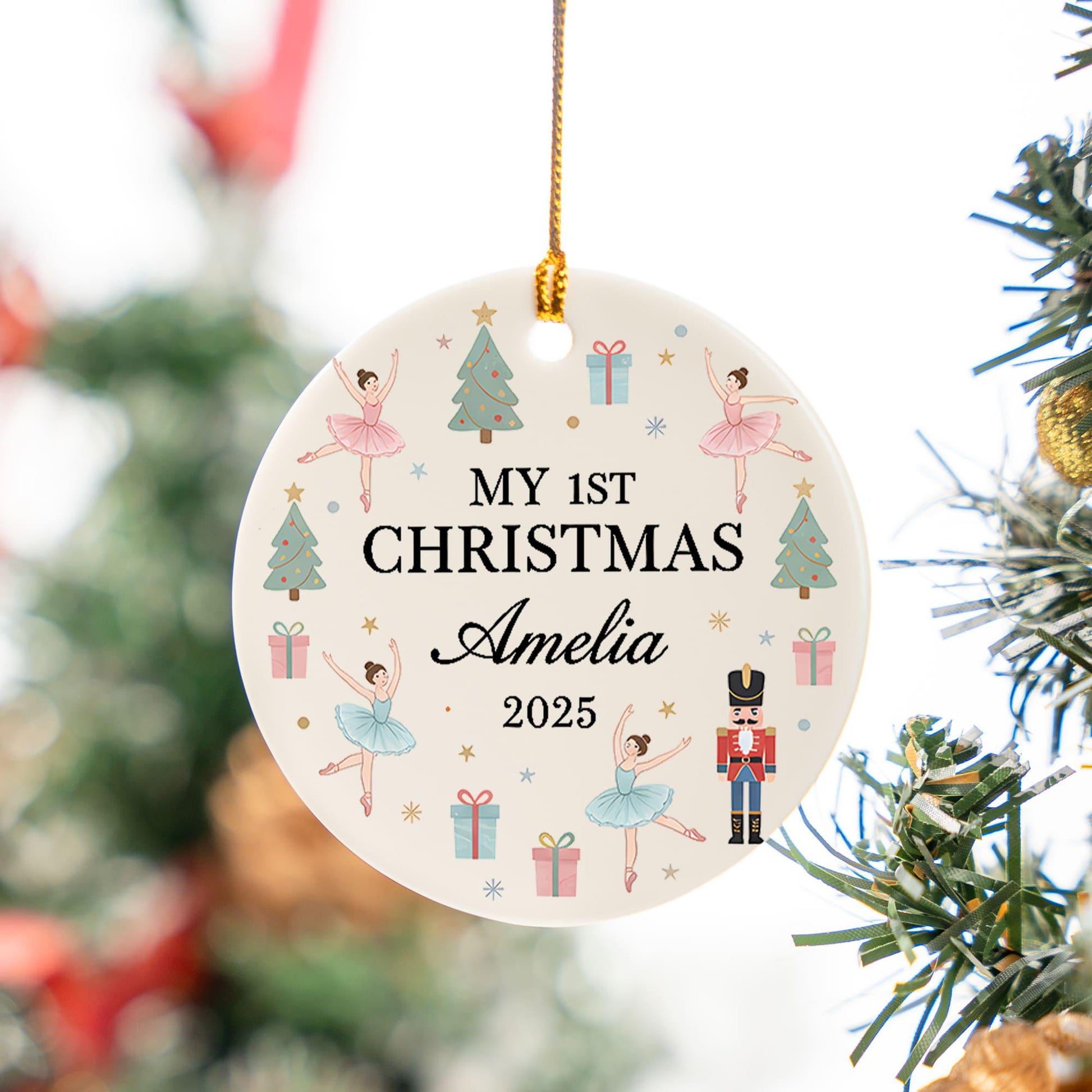 Personalized Baby First Christmas Ornament 2025 • Custom Newborn Holiday Keepsake Gift