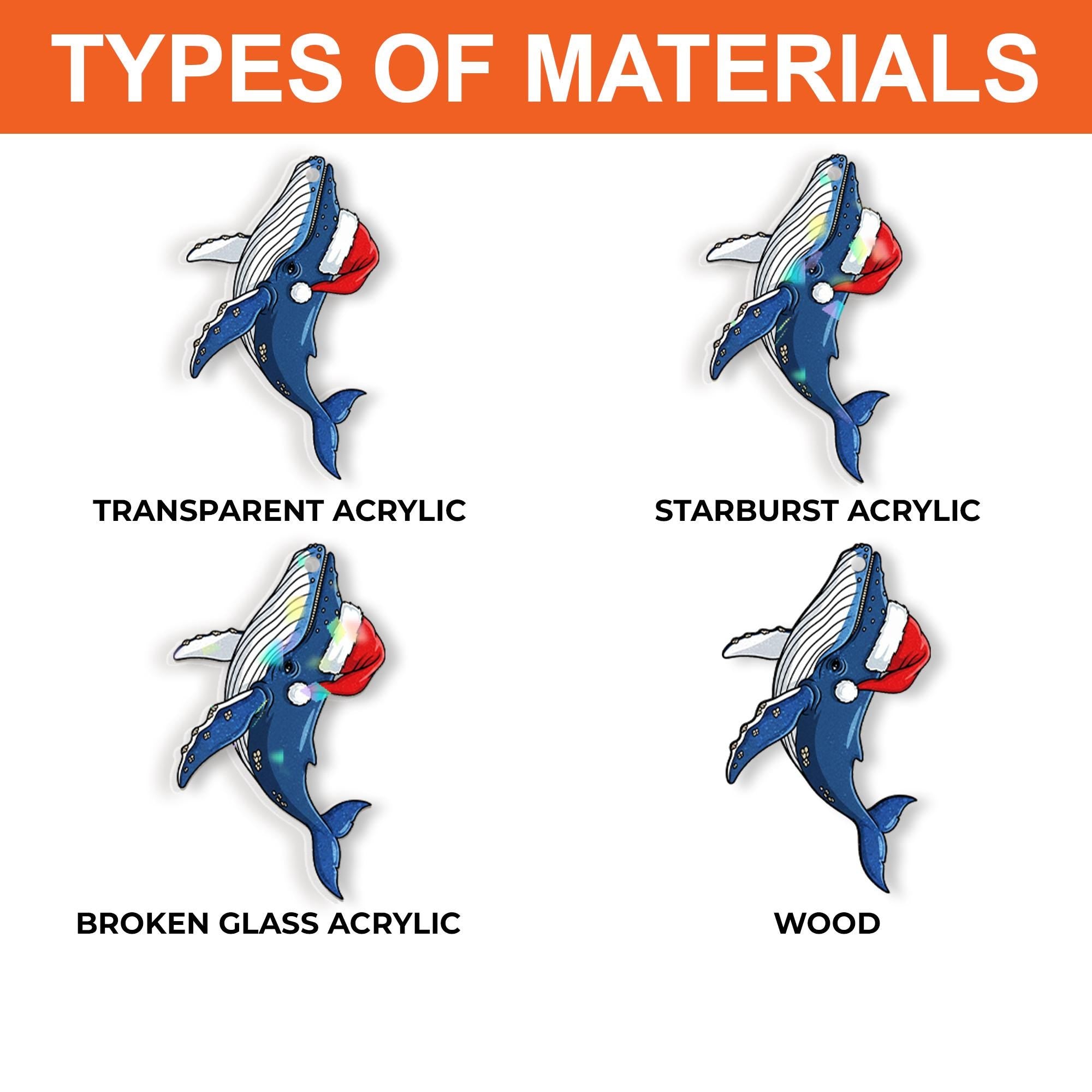 Christmas Whale Earrings, Ocean Jewelry with Santa Hat Holiday Design