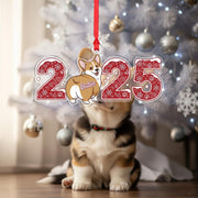 Personalized Corgi 2025 Ornament – Custom Dog Christmas Decoration, Cute Pet Holiday Gift, Funny Corgi Butt Tree Ornament