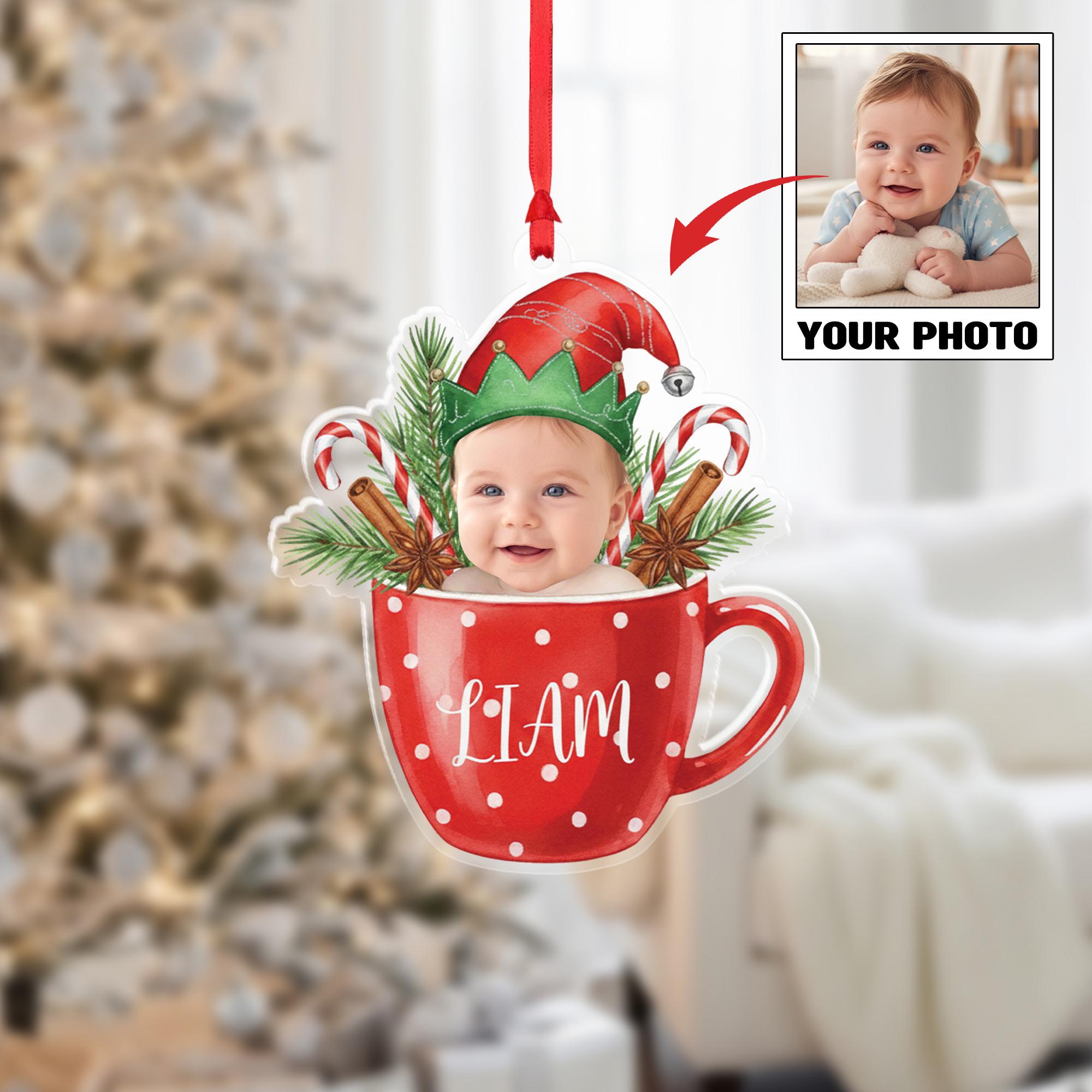 Personalized Photo Christmas Ornament: Baby's First Christmas Keepsake