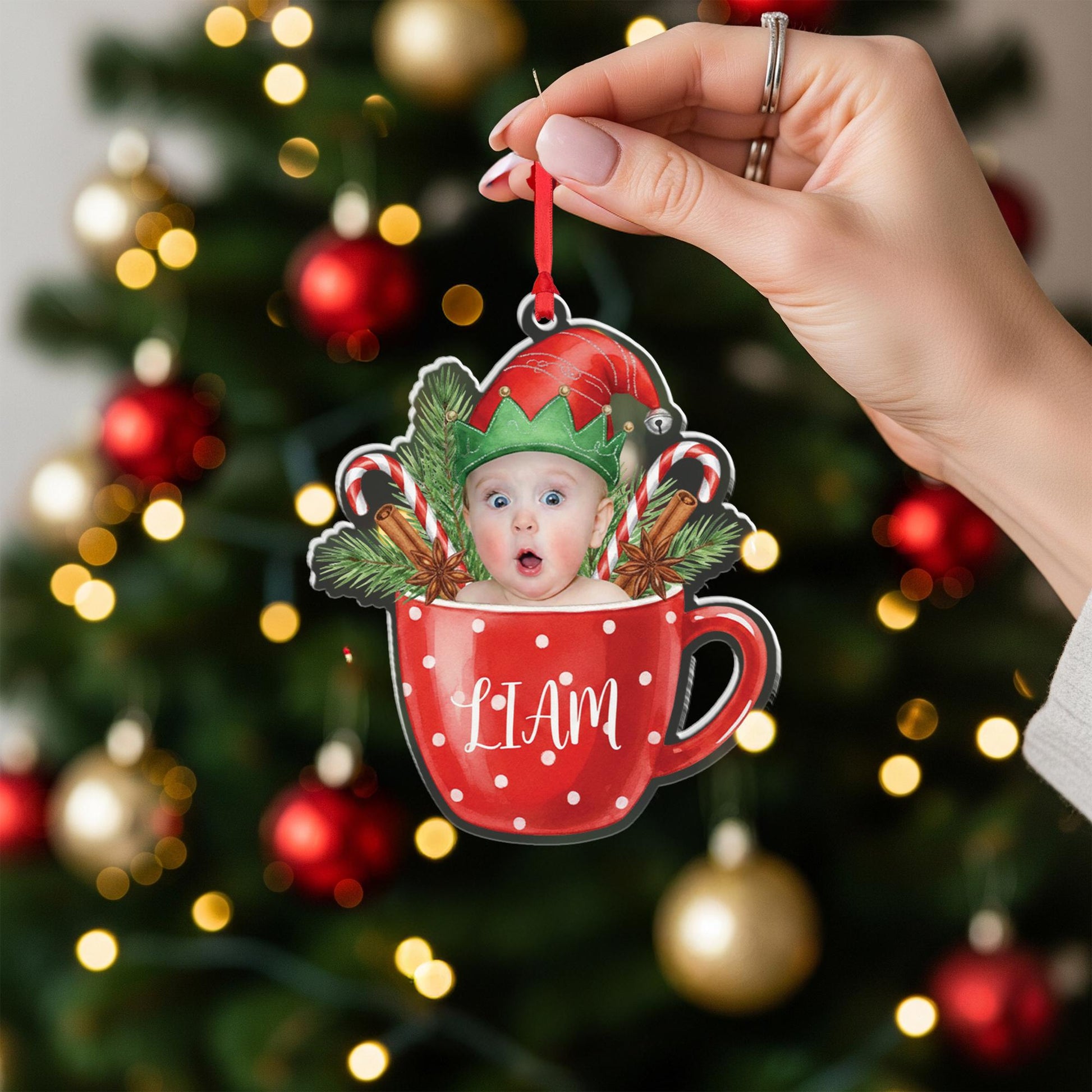 Personalized Photo Christmas Ornament: Baby's First Christmas Keepsake