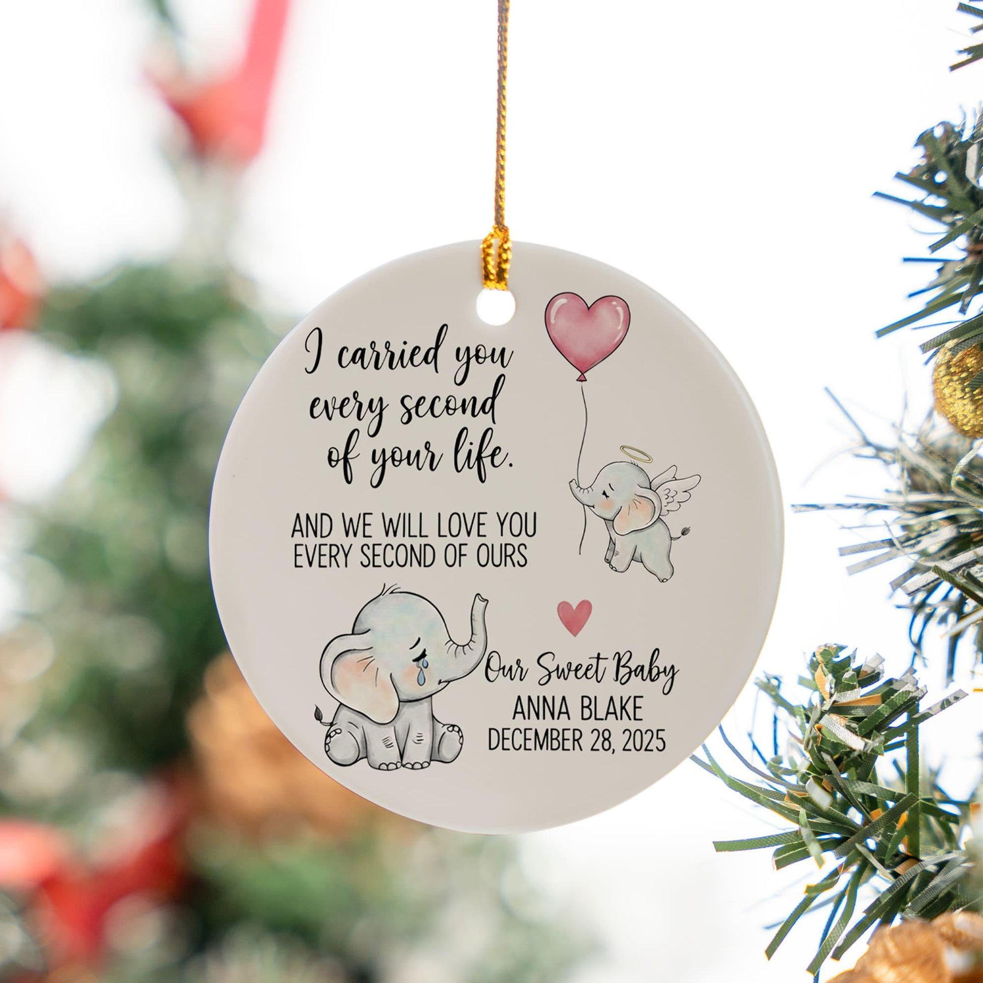 Personalized Baby Memorial Ornament: Custom Infant Loss Keepsake