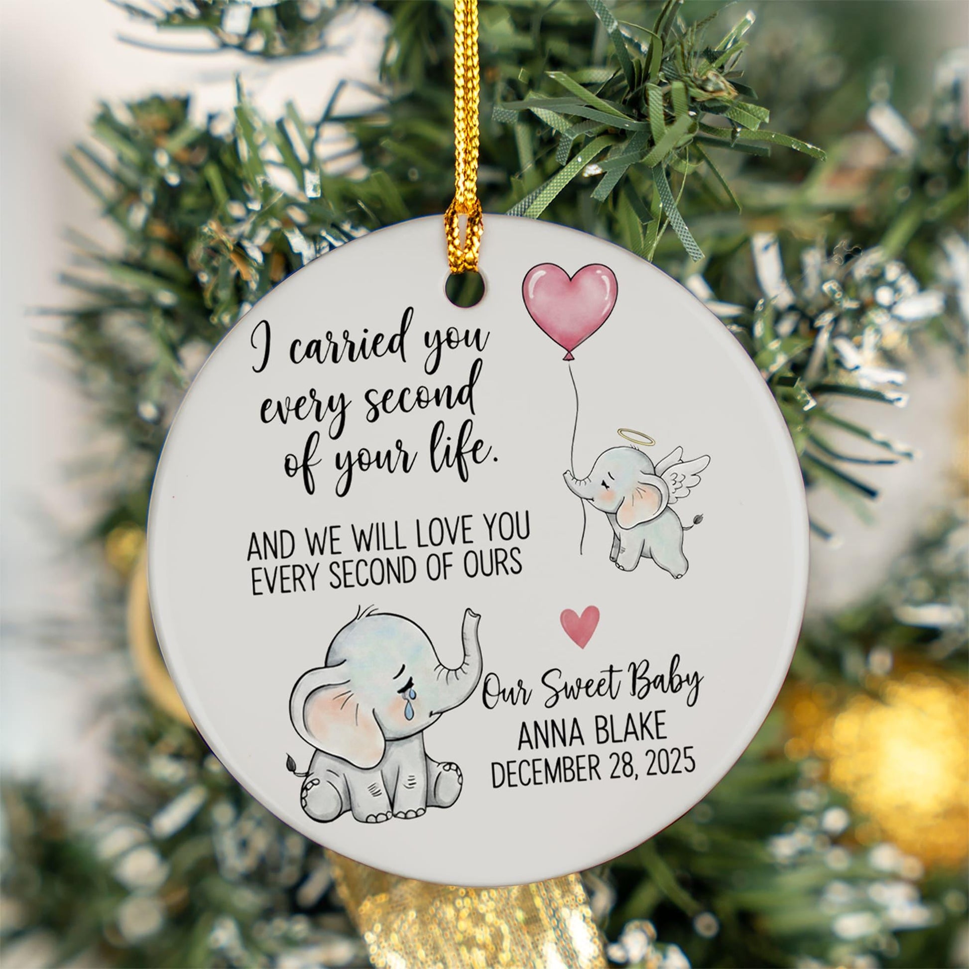 Personalized Baby Memorial Ornament: Custom Infant Loss Keepsake