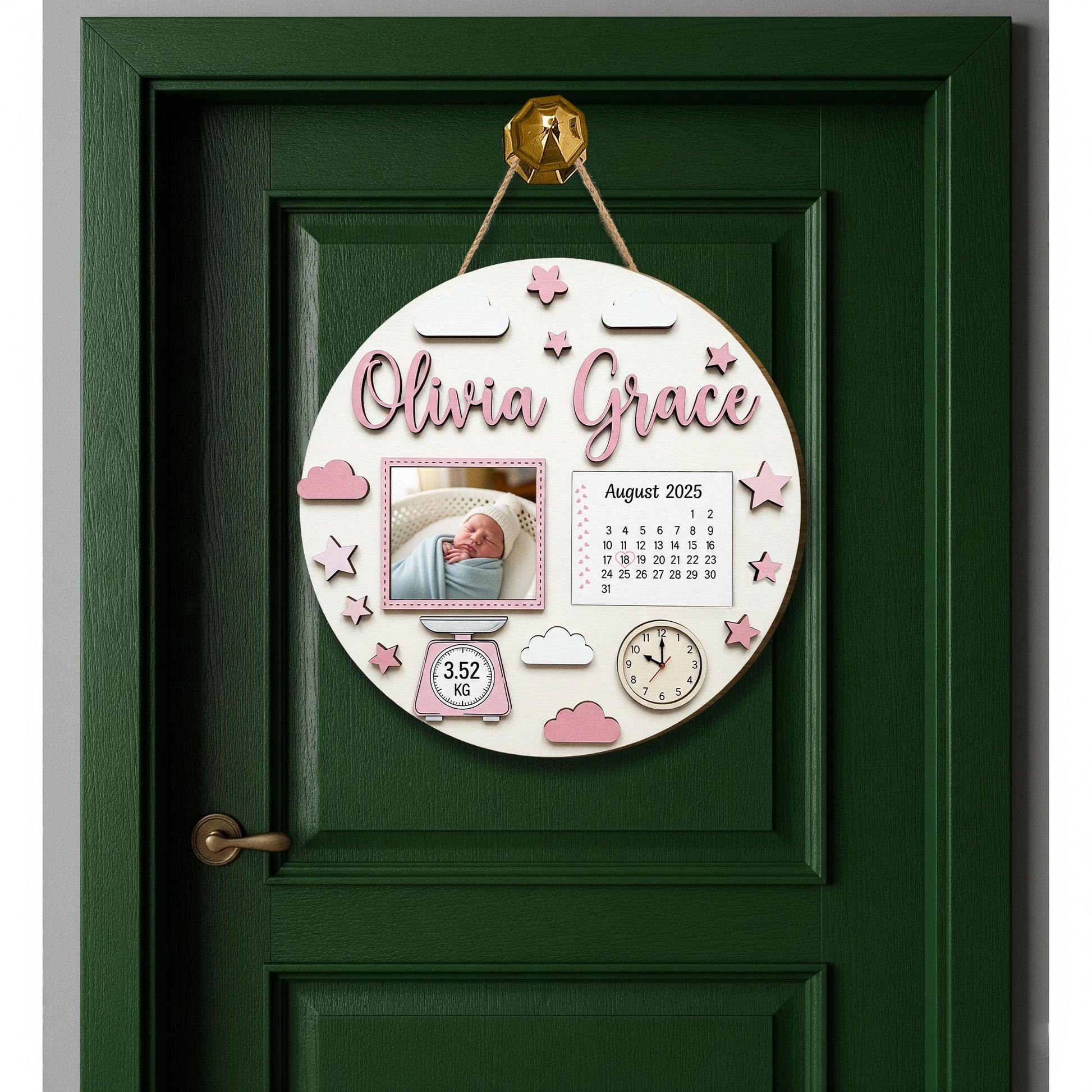 Personalized Baby Birth Stats Wood Sign: Nursery Decor Keepsake