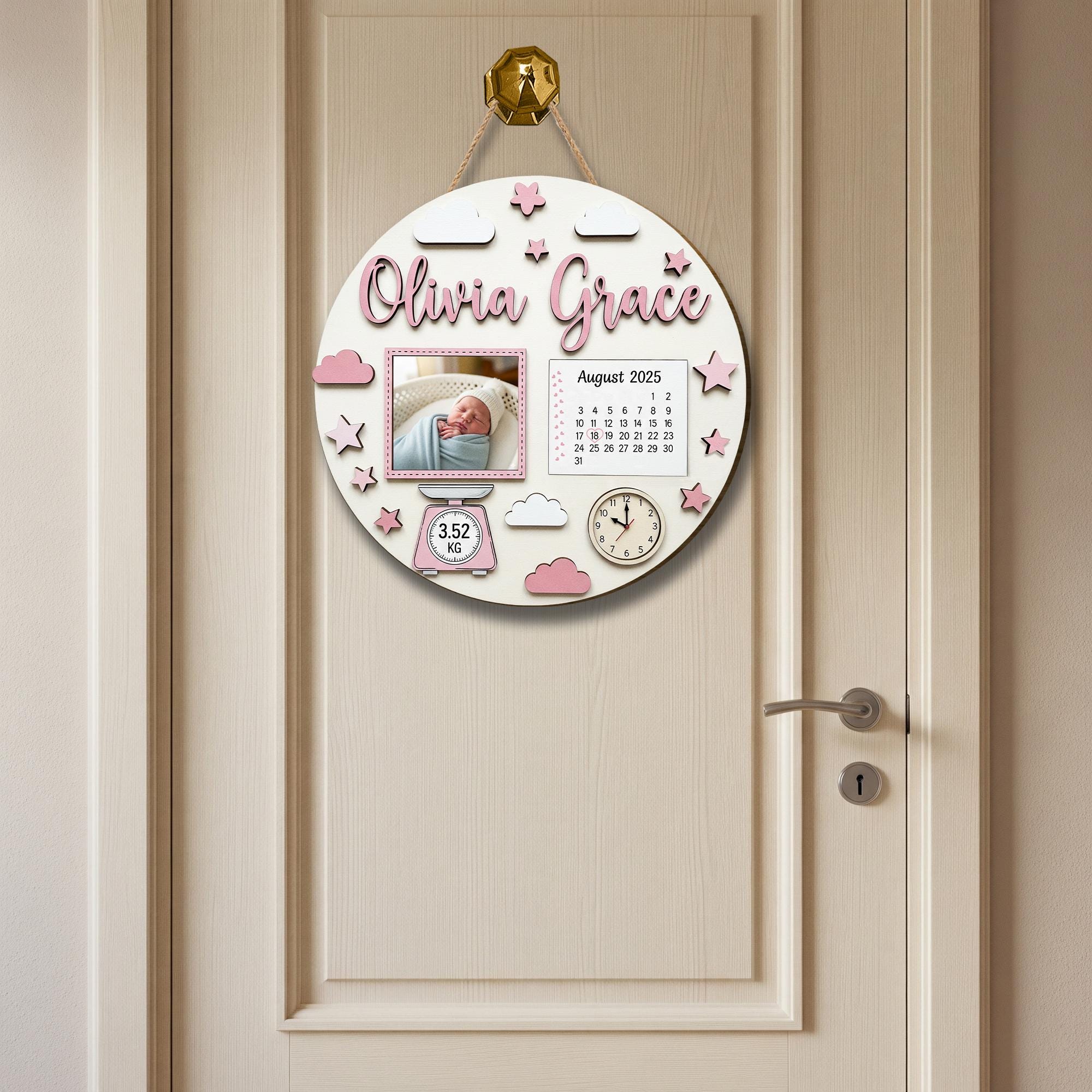 Personalized Baby Birth Stats Wood Sign: Nursery Decor Keepsake