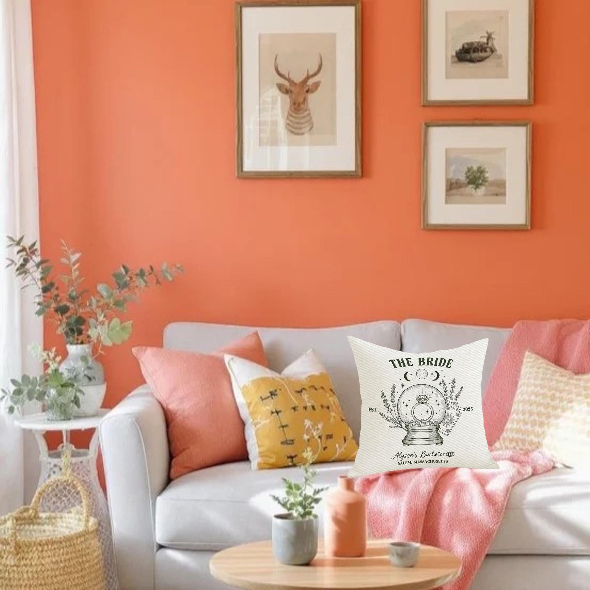 Custom Bride Pillow Cover: Personalized Bachelorette Party Decor