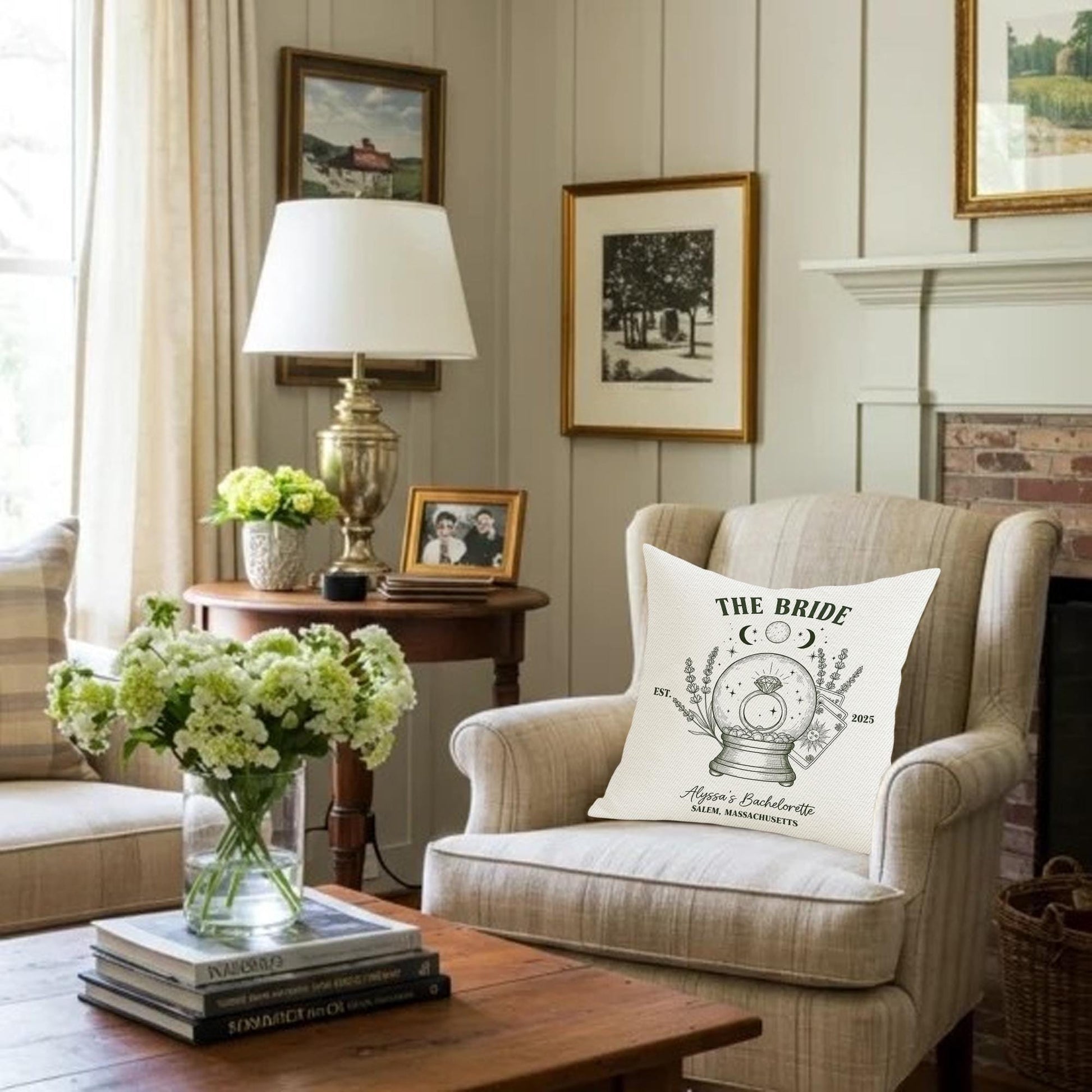 Custom Bride Pillow Cover: Personalized Bachelorette Party Decor